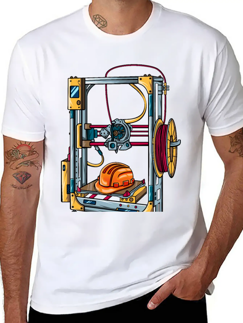 3D Printer #1 Made By Engineer Classic Crew Neck Graphic Tee – Everyday Minimal Look
