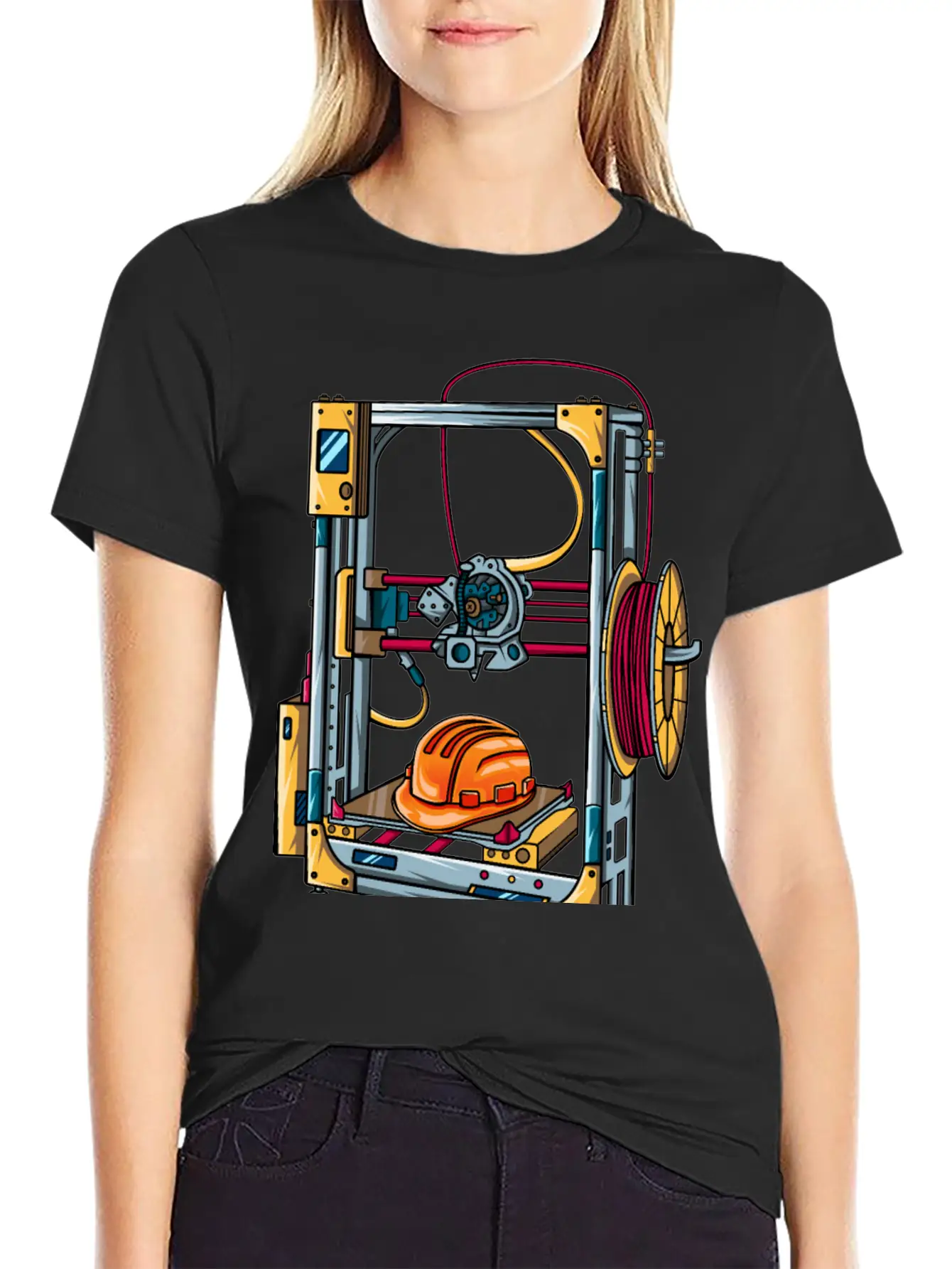 3D Printer #1 Made By Engineer Classic Crew Neck Graphic Tee – Everyday Minimal Look