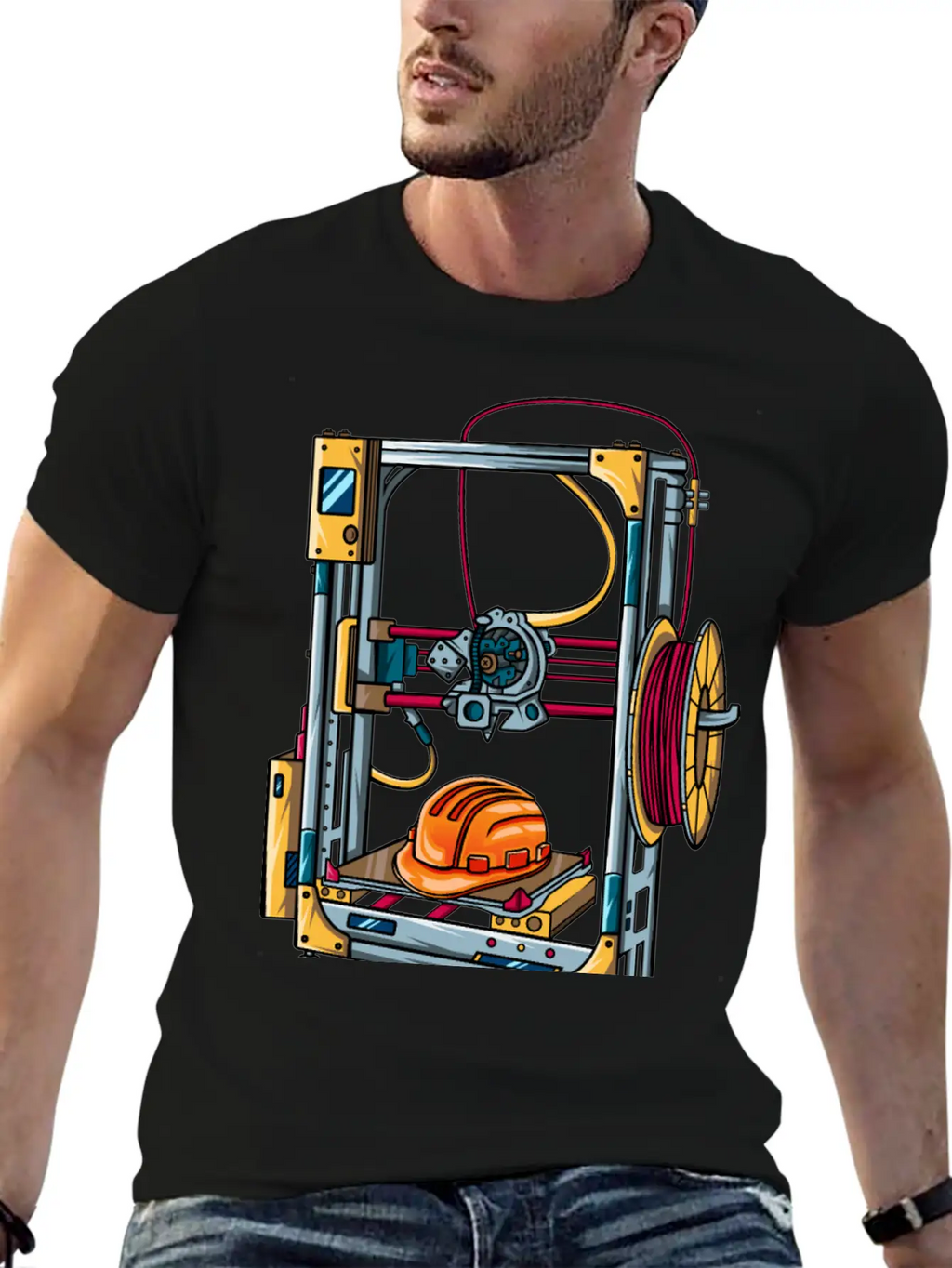 3D Printer #1 Made By Engineer Classic Crew Neck Graphic Tee – Everyday Minimal Look