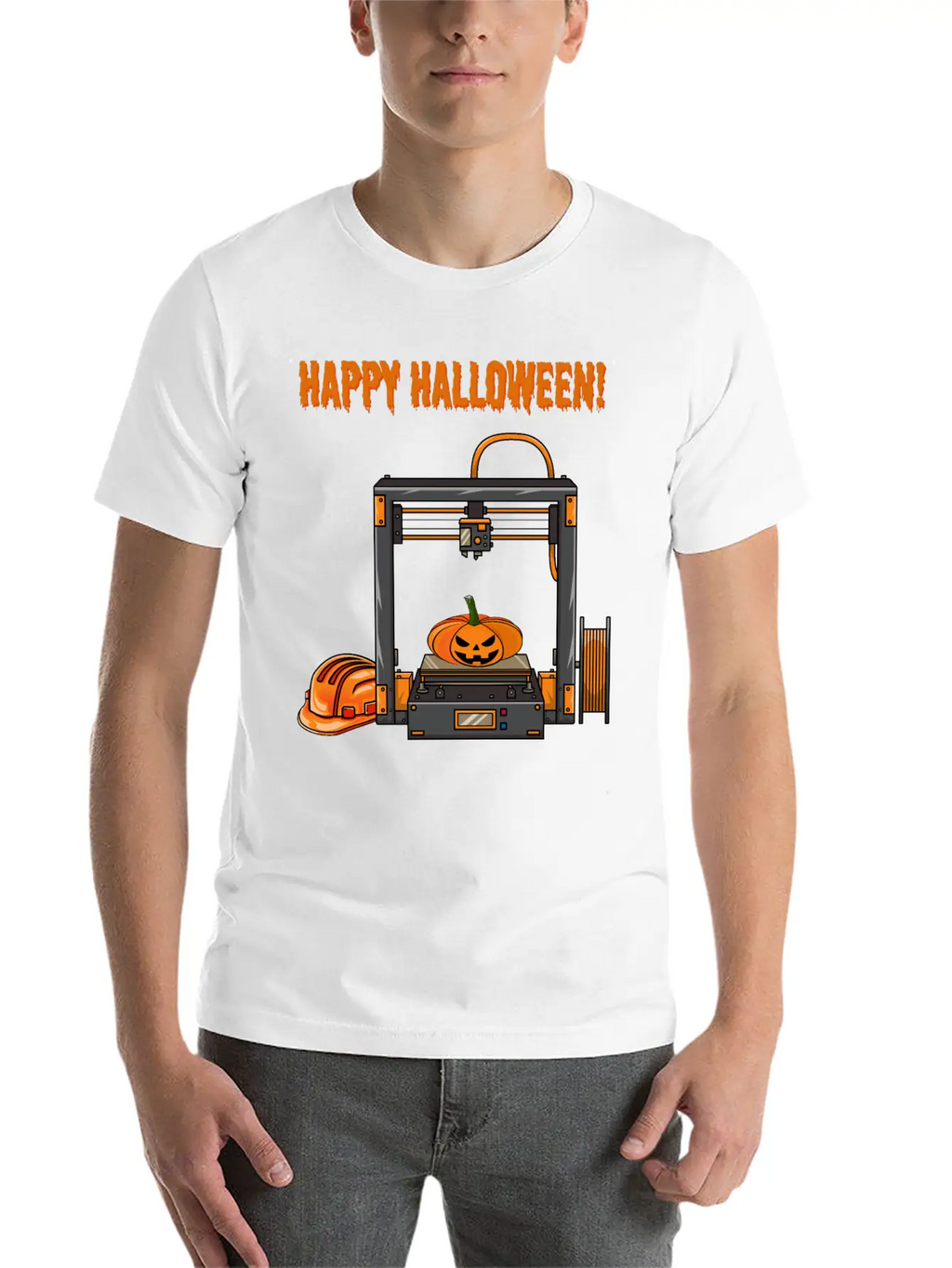 3D Printer #5 Halloween Edition Unisex Casual T-Shirt – Clean Design For Daily Comfort