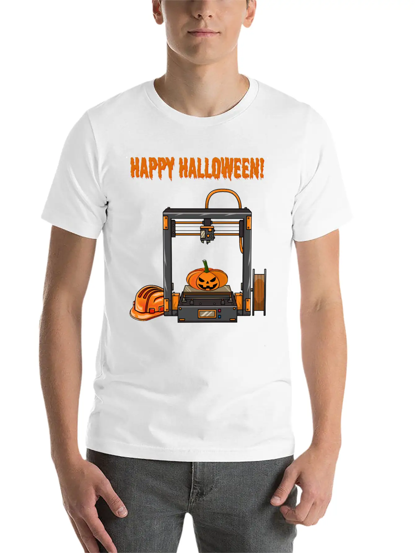 3D Printer #5 Halloween Edition Unisex Casual T-Shirt – Clean Design For Daily Comfort