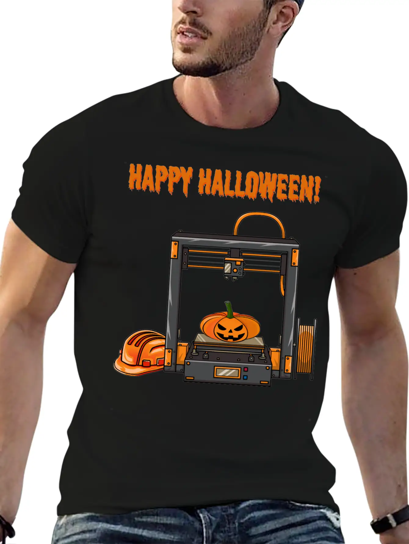 3D Printer #5 Halloween Edition Unisex Casual T-Shirt – Clean Design For Daily Comfort