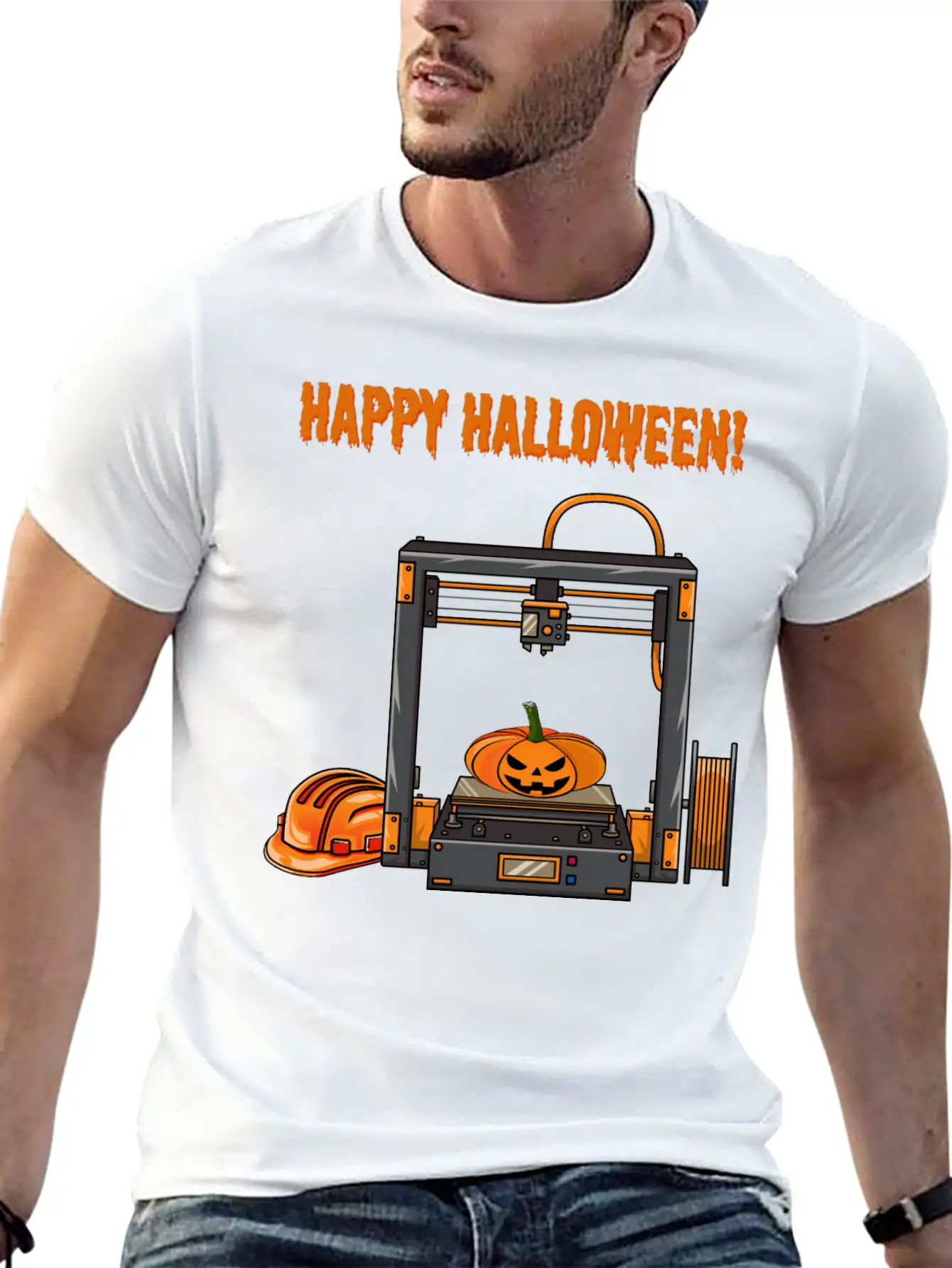 3D Printer #5 Halloween Edition Unisex Casual T-Shirt – Clean Design For Daily Comfort