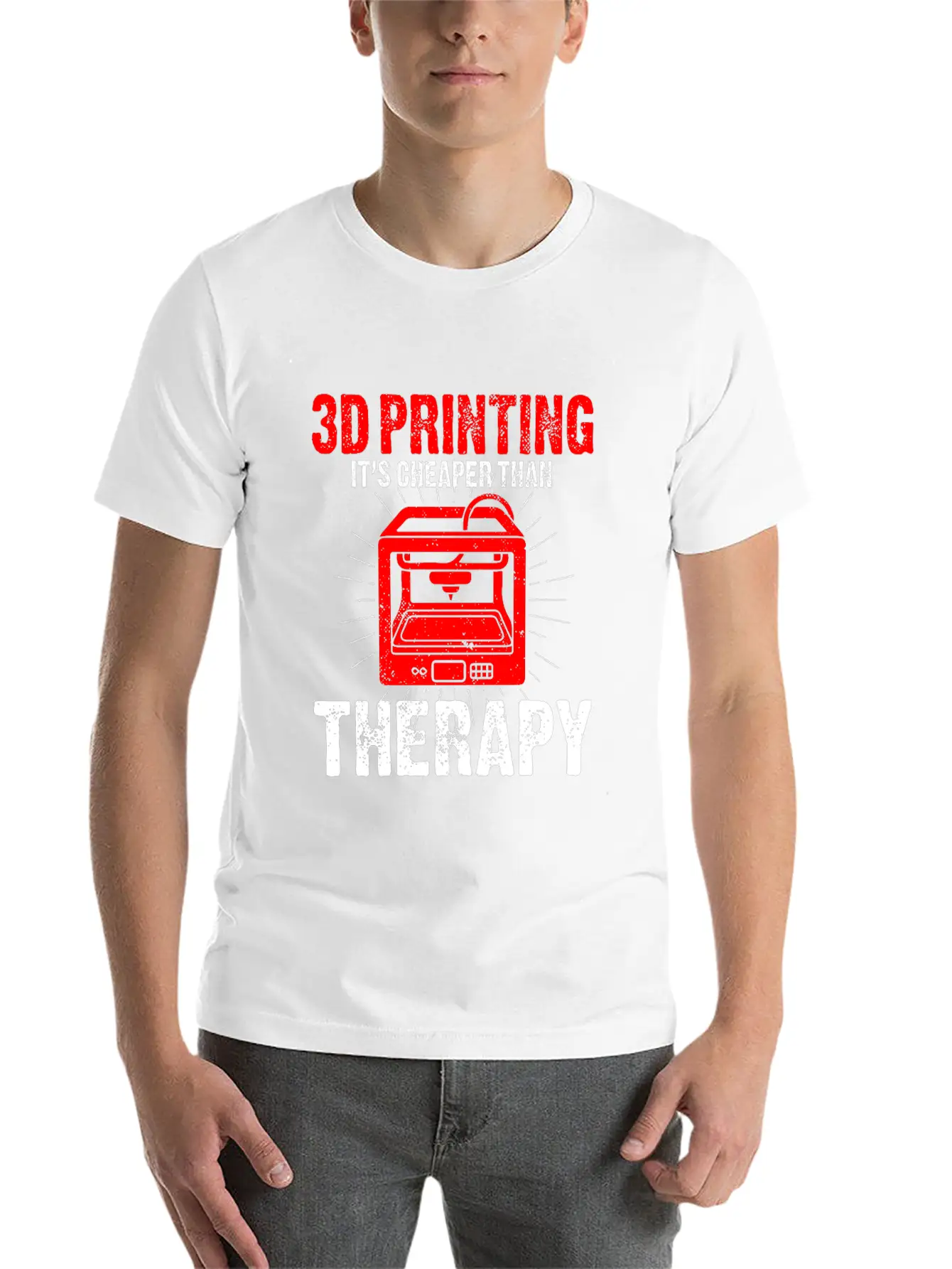 3D Printer Design For Nerds Who Produce 3D Unisex Cotton Tee – Relaxed Fit For Any Occasion