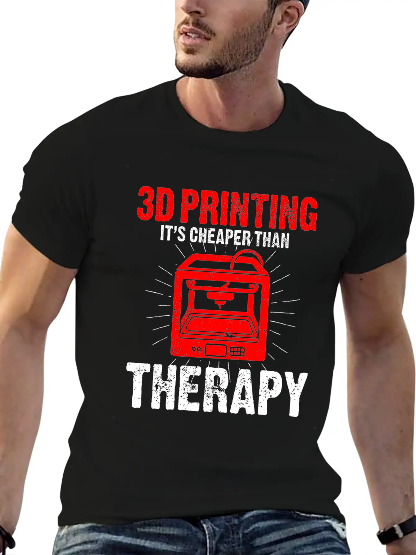 3D Printer Design For Nerds Who Produce 3D Unisex Cotton Tee – Relaxed Fit For Any Occasion