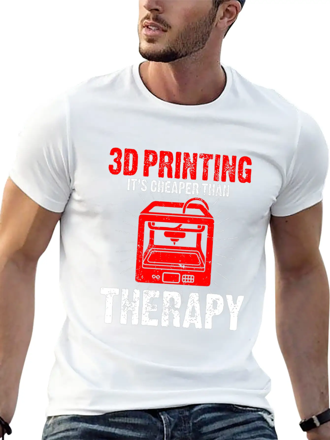 3D Printer Design For Nerds Who Produce 3D Unisex Cotton Tee – Relaxed Fit For Any Occasion
