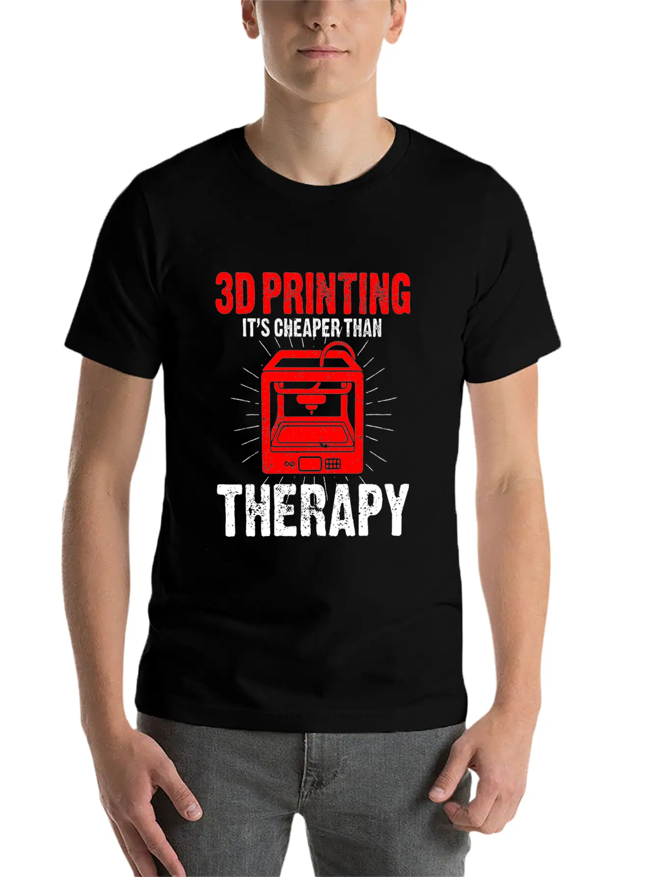 3D Printer Design For Nerds Who Produce 3D Unisex Cotton Tee – Relaxed Fit For Any Occasion