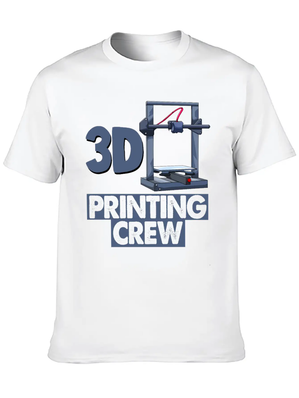 3D Printing Crew Unisex Short Sleeve Soft Cotton T-Shirt – Casual Everyday Wear