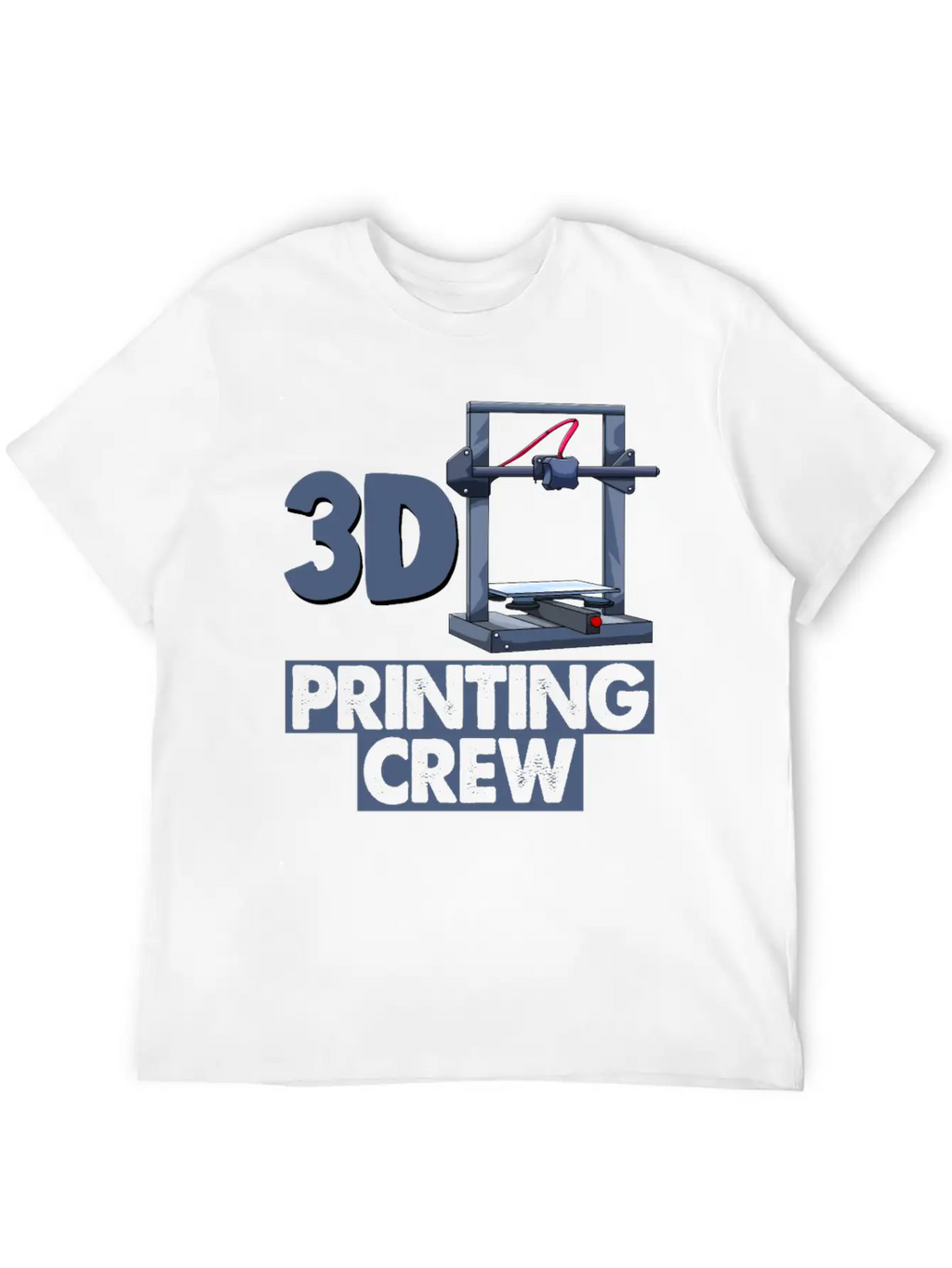 3D Printing Crew Unisex Short Sleeve Soft Cotton T-Shirt – Casual Everyday Wear