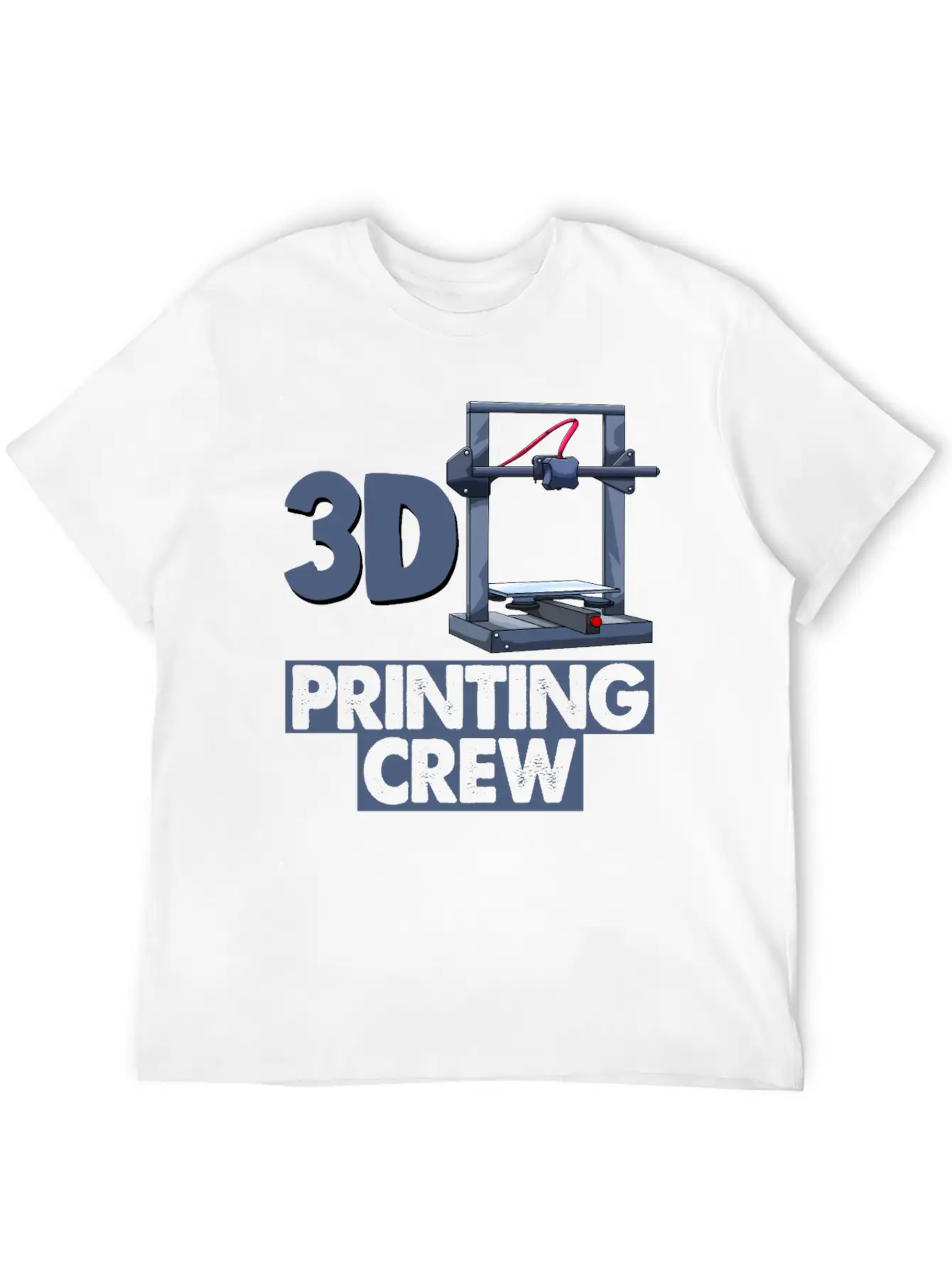 3D Printing Crew Unisex Short Sleeve Soft Cotton T-Shirt – Casual Everyday Wear