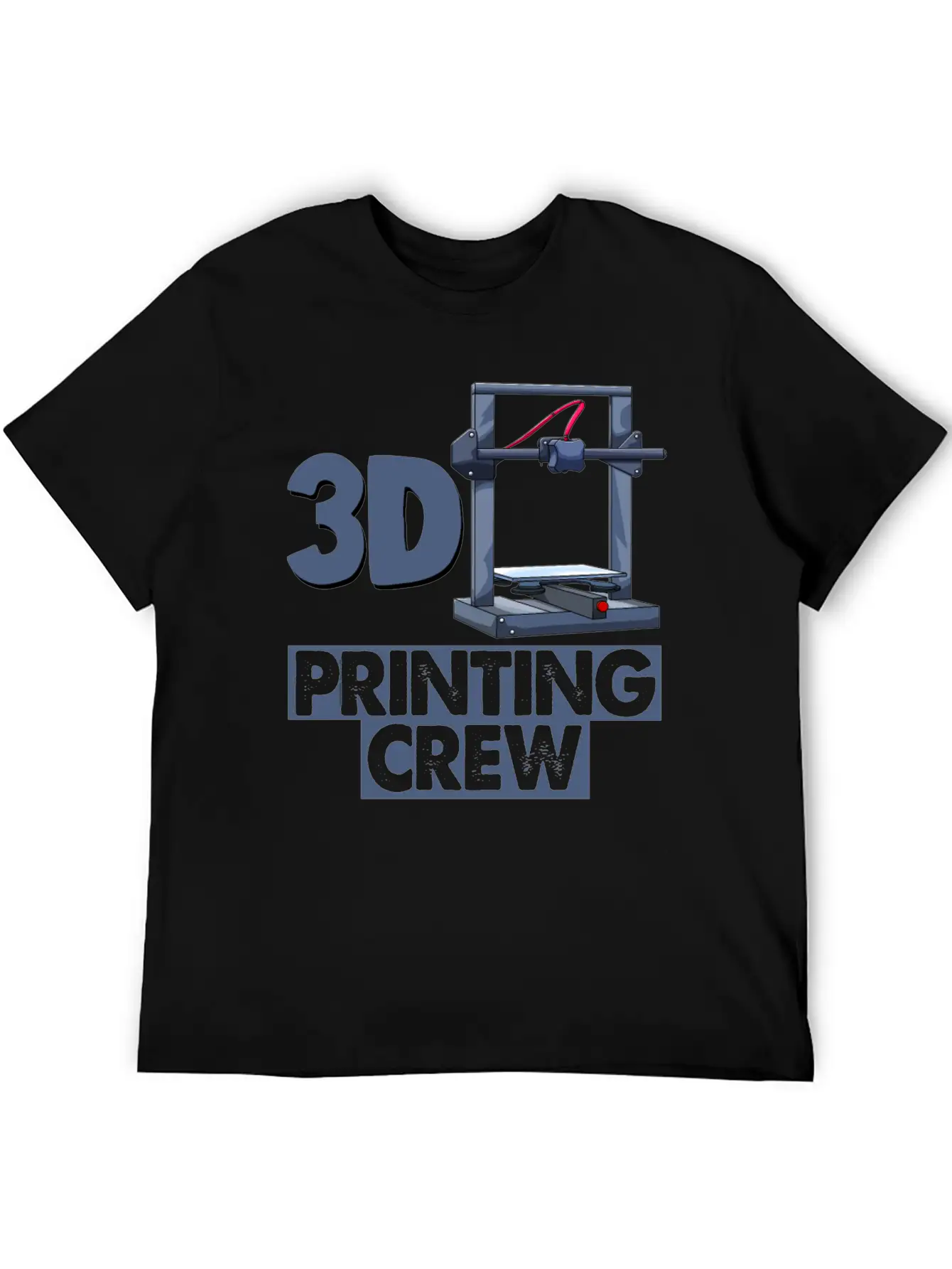 3D Printing Crew Unisex Short Sleeve Soft Cotton T-Shirt – Casual Everyday Wear