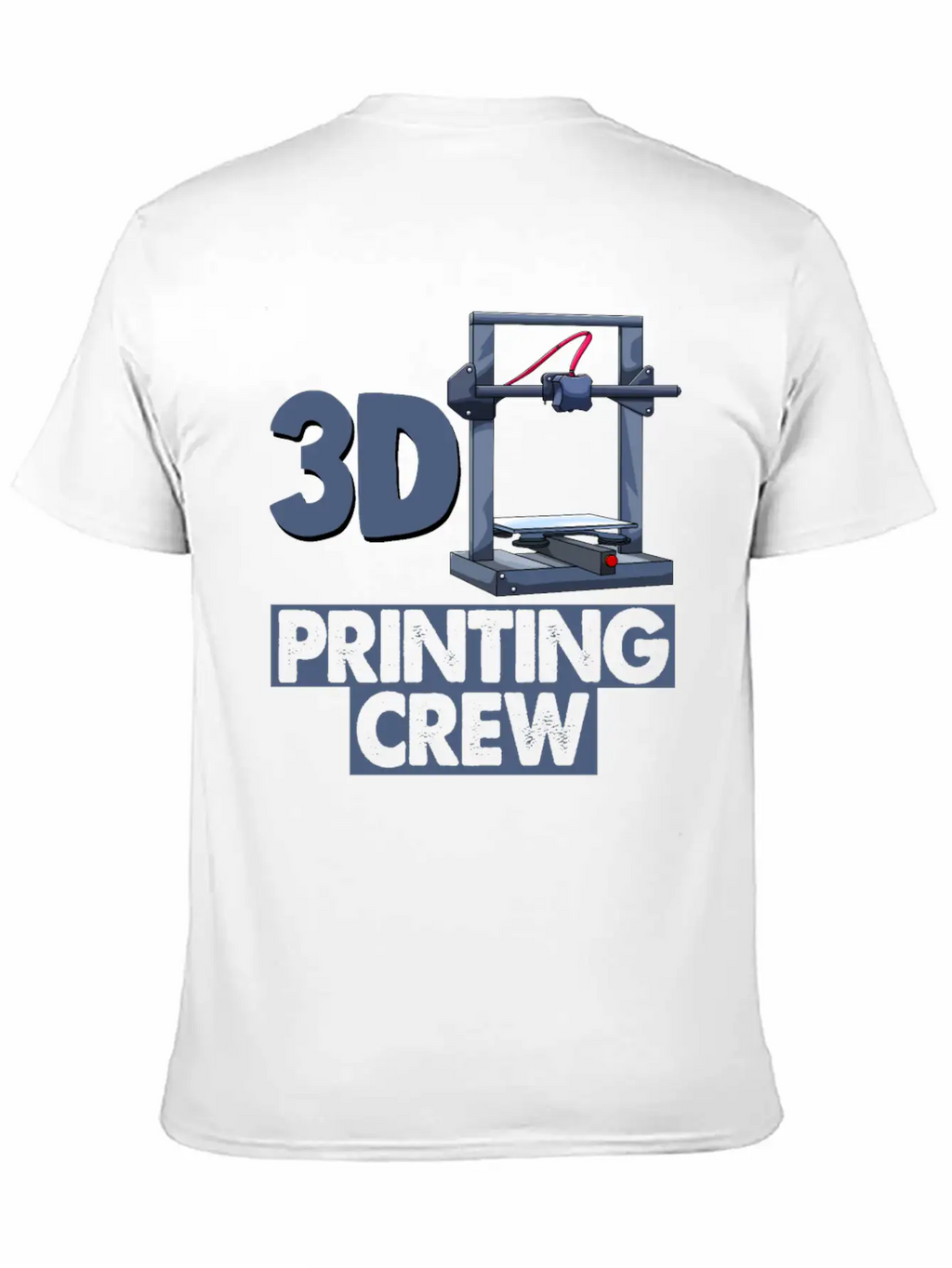 3D Printing Crew Unisex Short Sleeve Soft Cotton T-Shirt – Casual Everyday Wear