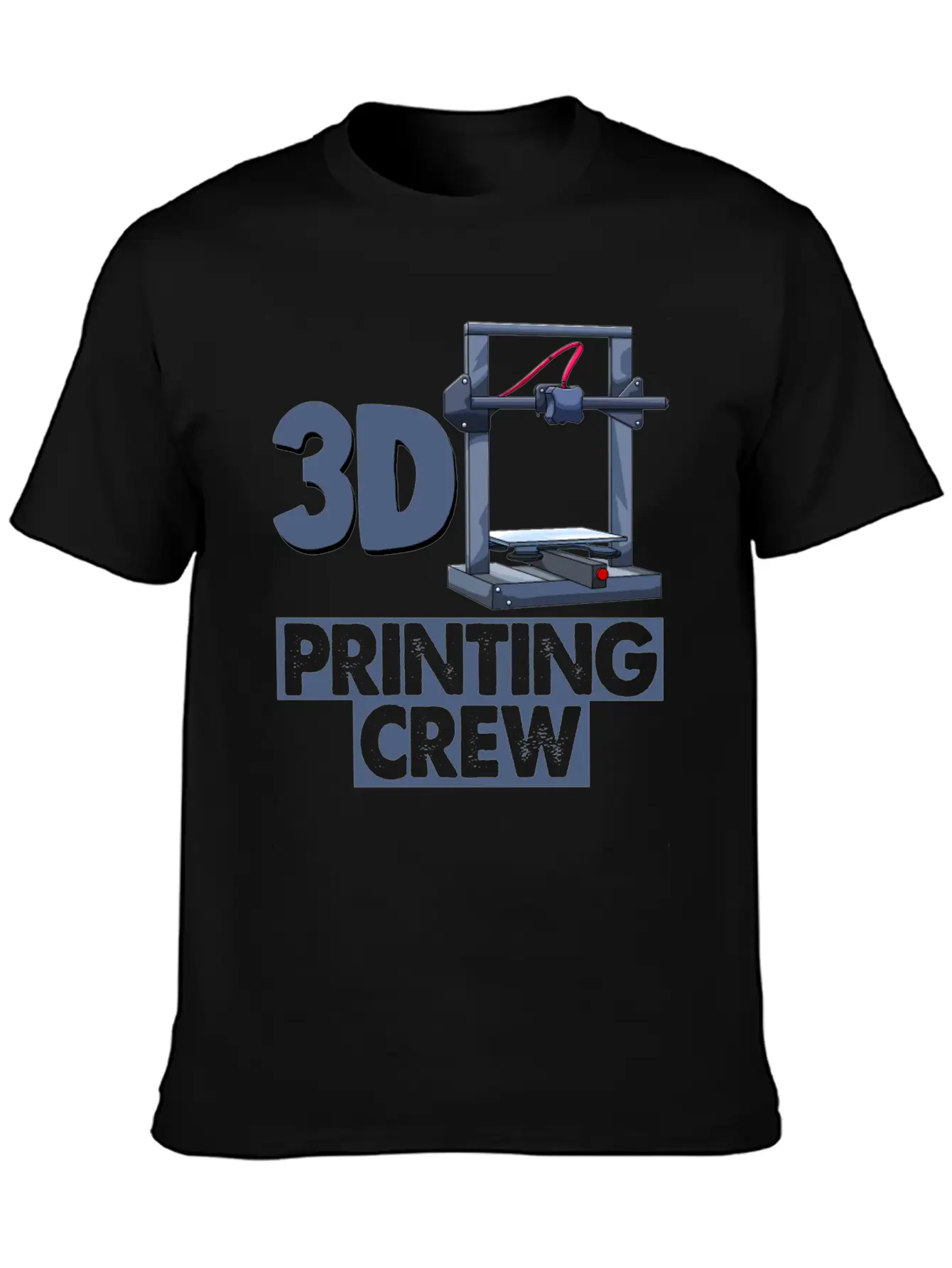 3D Printing Crew Unisex Short Sleeve Soft Cotton T-Shirt – Casual Everyday Wear