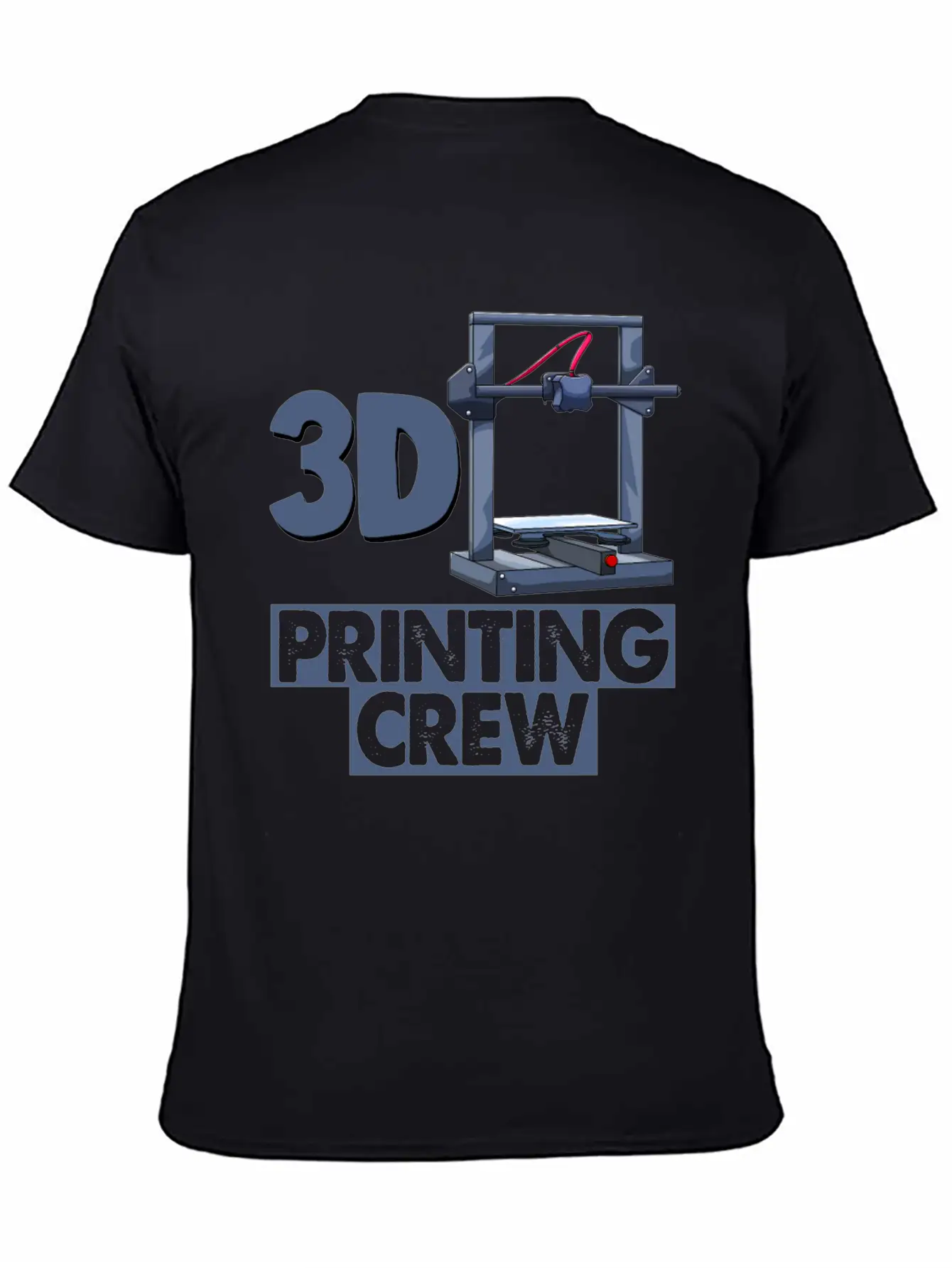 3D Printing Crew Unisex Short Sleeve Soft Cotton T-Shirt – Casual Everyday Wear