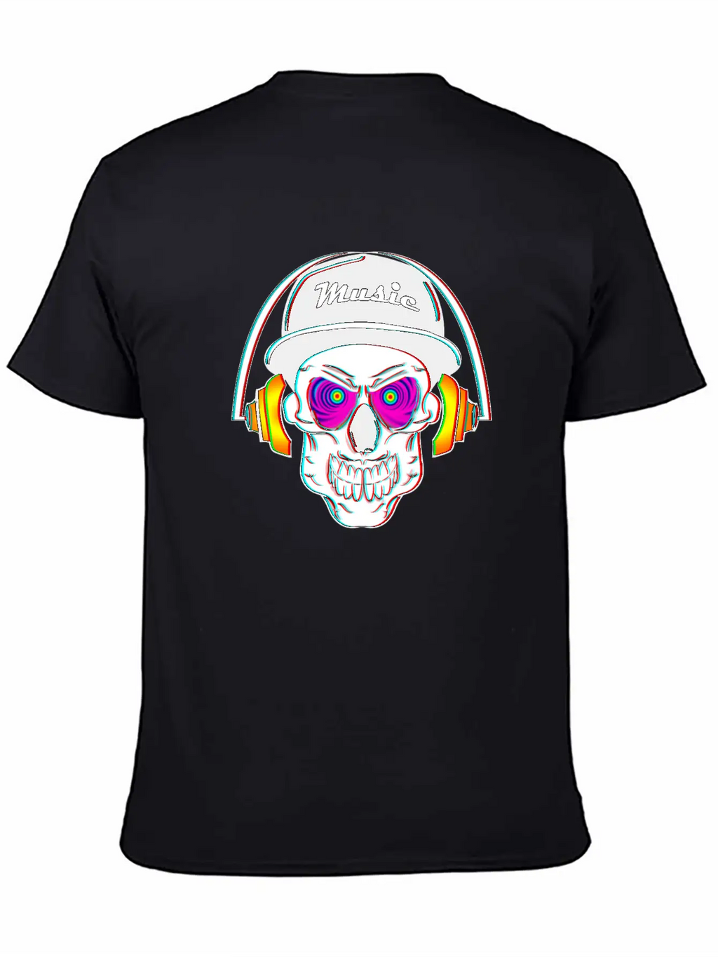 3D Skeleton Skull Bone Head Headphone Music Classic Cotton Tee – Unisex Comfort For Any Season