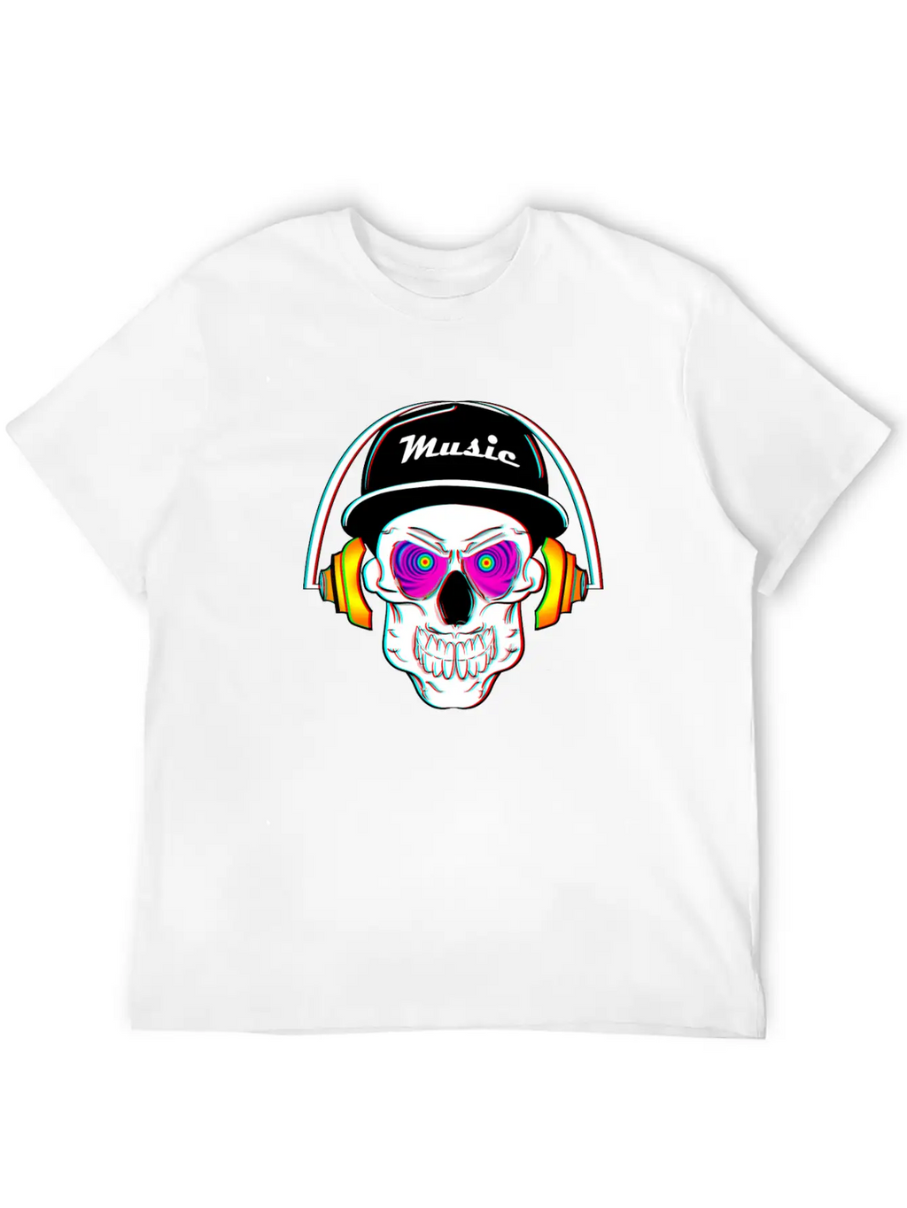 3D Skeleton Skull Bone Head Headphone Music Classic Cotton Tee – Unisex Comfort For Any Season