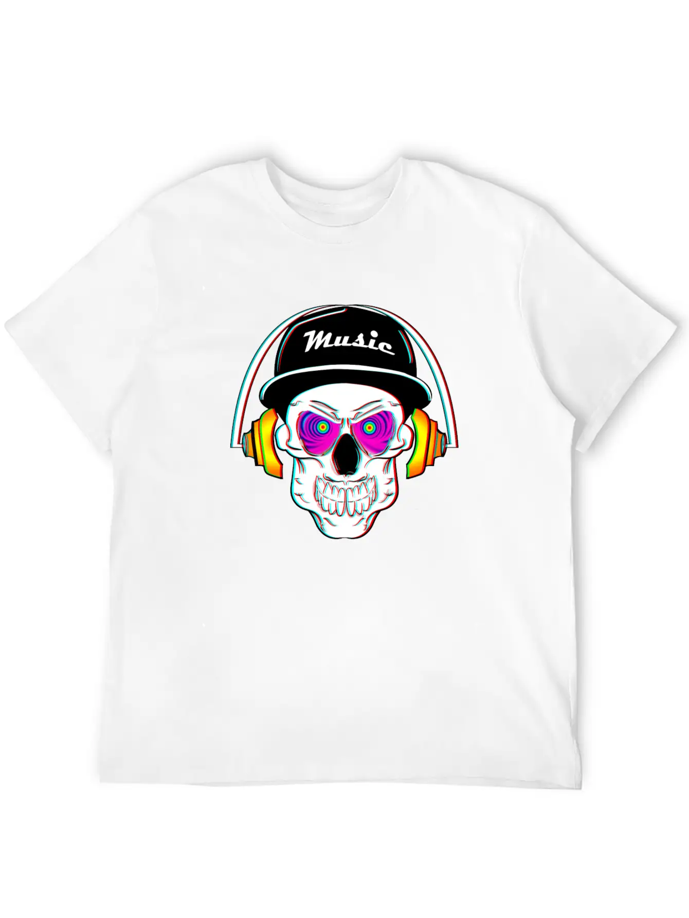 3D Skeleton Skull Bone Head Headphone Music Classic Cotton Tee – Unisex Comfort For Any Season