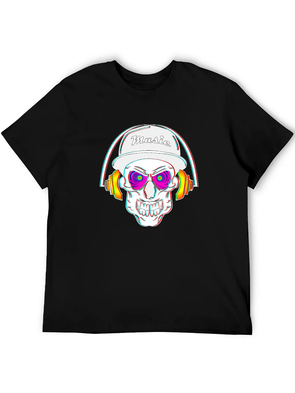 3D Skeleton Skull Bone Head Headphone Music Classic Cotton Tee – Unisex Comfort For Any Season