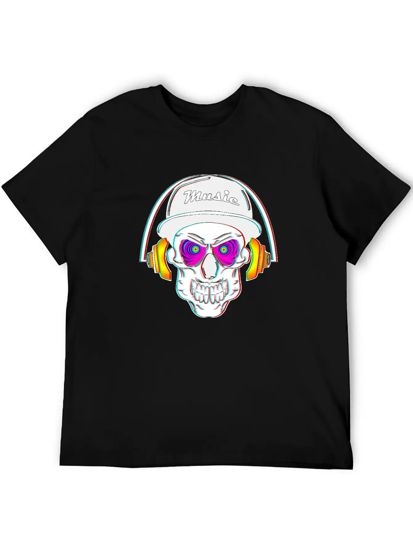 3D Skeleton Skull Bone Head Headphone Music Classic Cotton Tee – Unisex Comfort For Any Season
