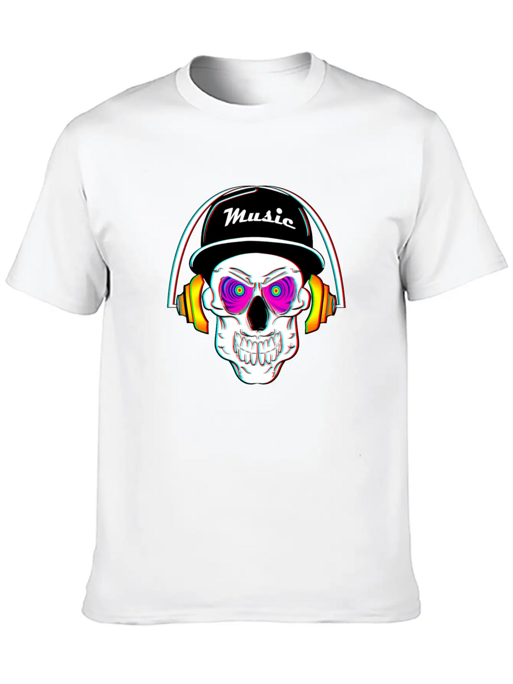 3D Skeleton Skull Bone Head Headphone Music Classic Cotton Tee – Unisex Comfort For Any Season