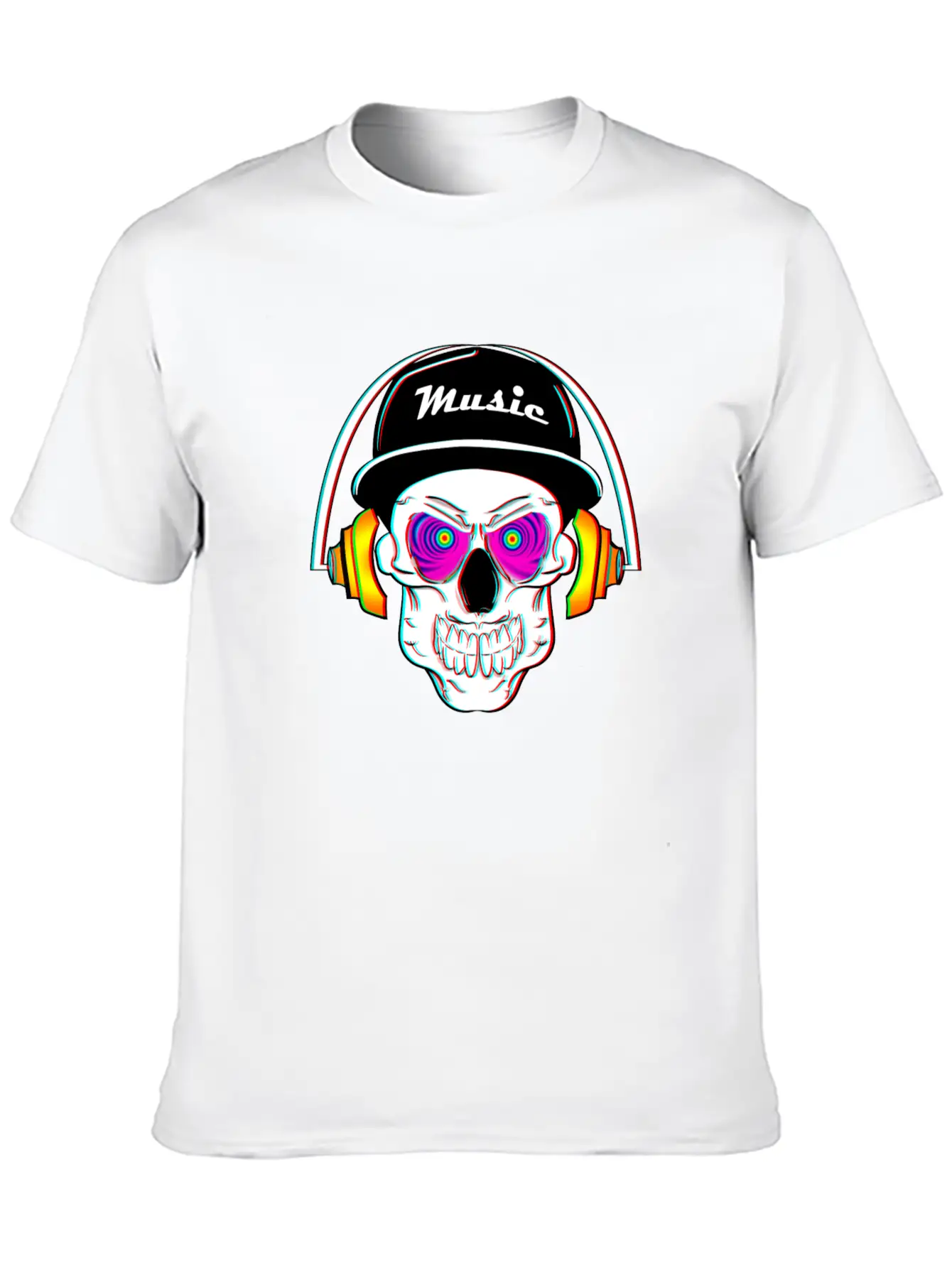 3D Skeleton Skull Bone Head Headphone Music Classic Cotton Tee – Unisex Comfort For Any Season