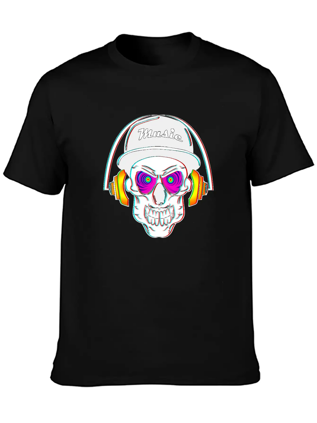 3D Skeleton Skull Bone Head Headphone Music Classic Cotton Tee – Unisex Comfort For Any Season