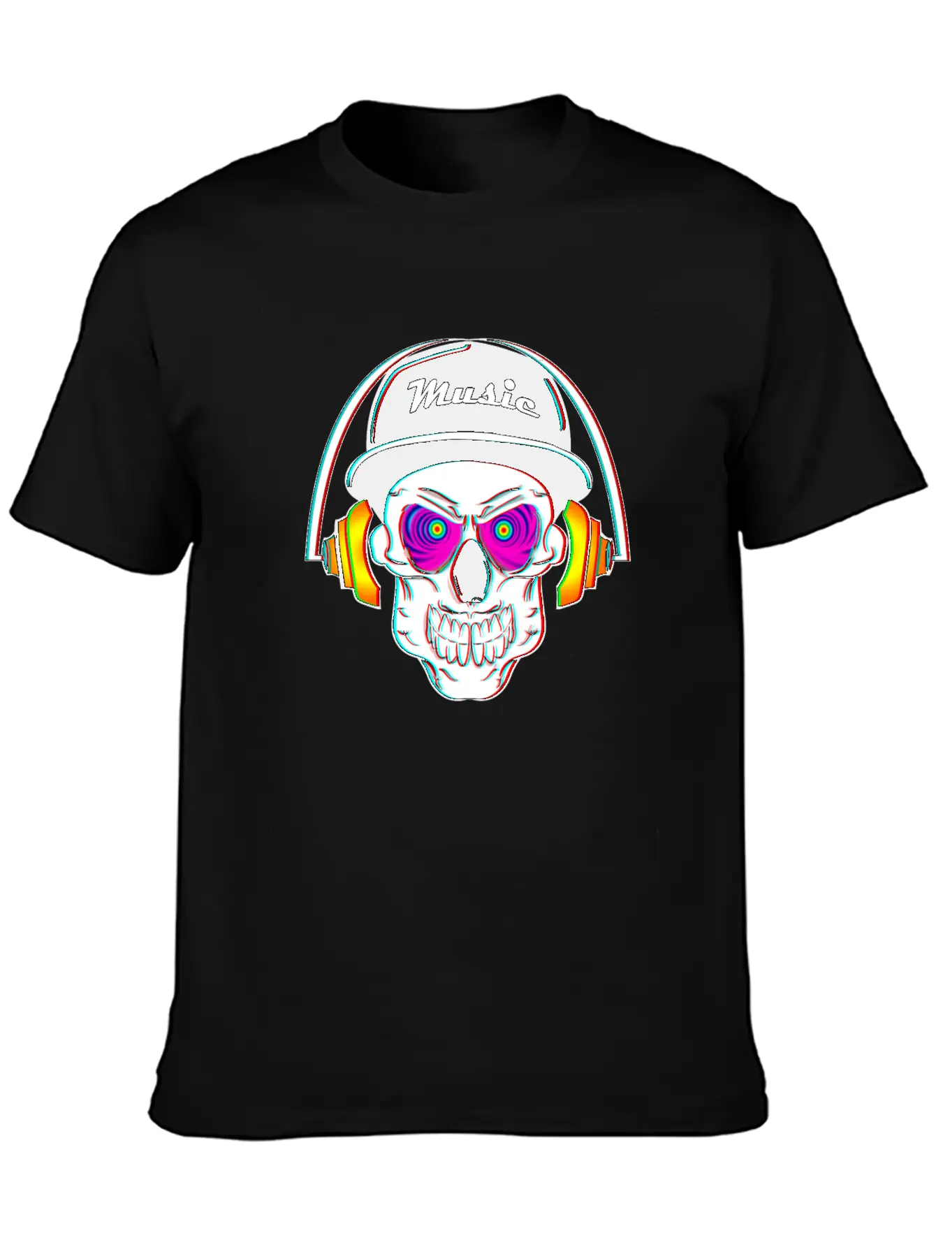 3D Skeleton Skull Bone Head Headphone Music Classic Cotton Tee – Unisex Comfort For Any Season