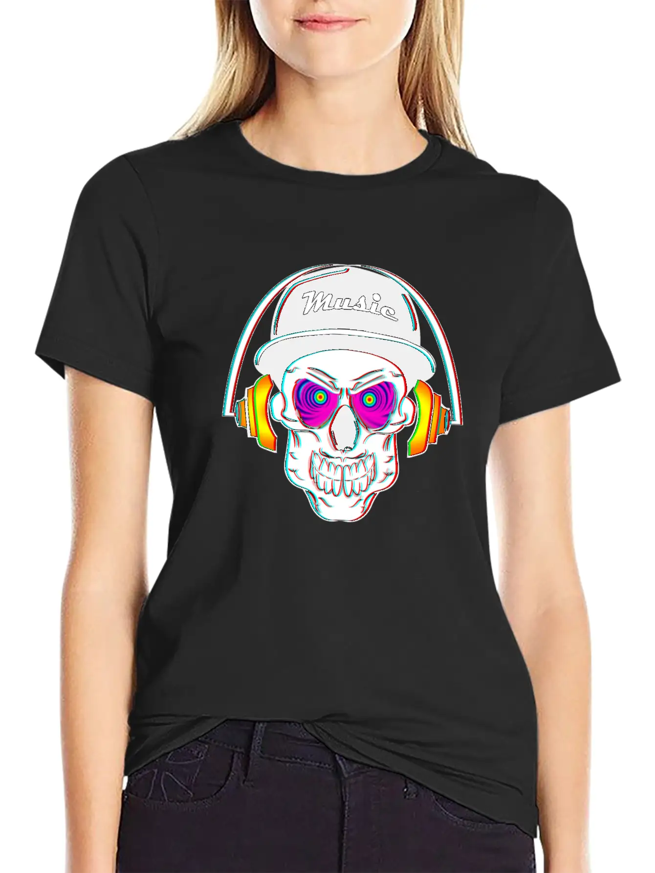 3D Skeleton Skull Bone Head Headphone Music Classic Cotton Tee – Unisex Comfort For Any Season