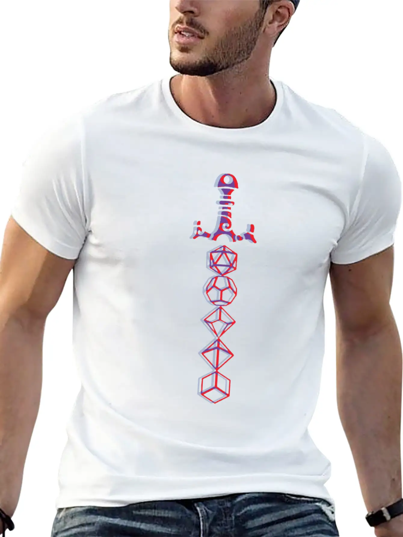 3D Sword Breathable Graphic T-Shirt – Perfect For Casual Days