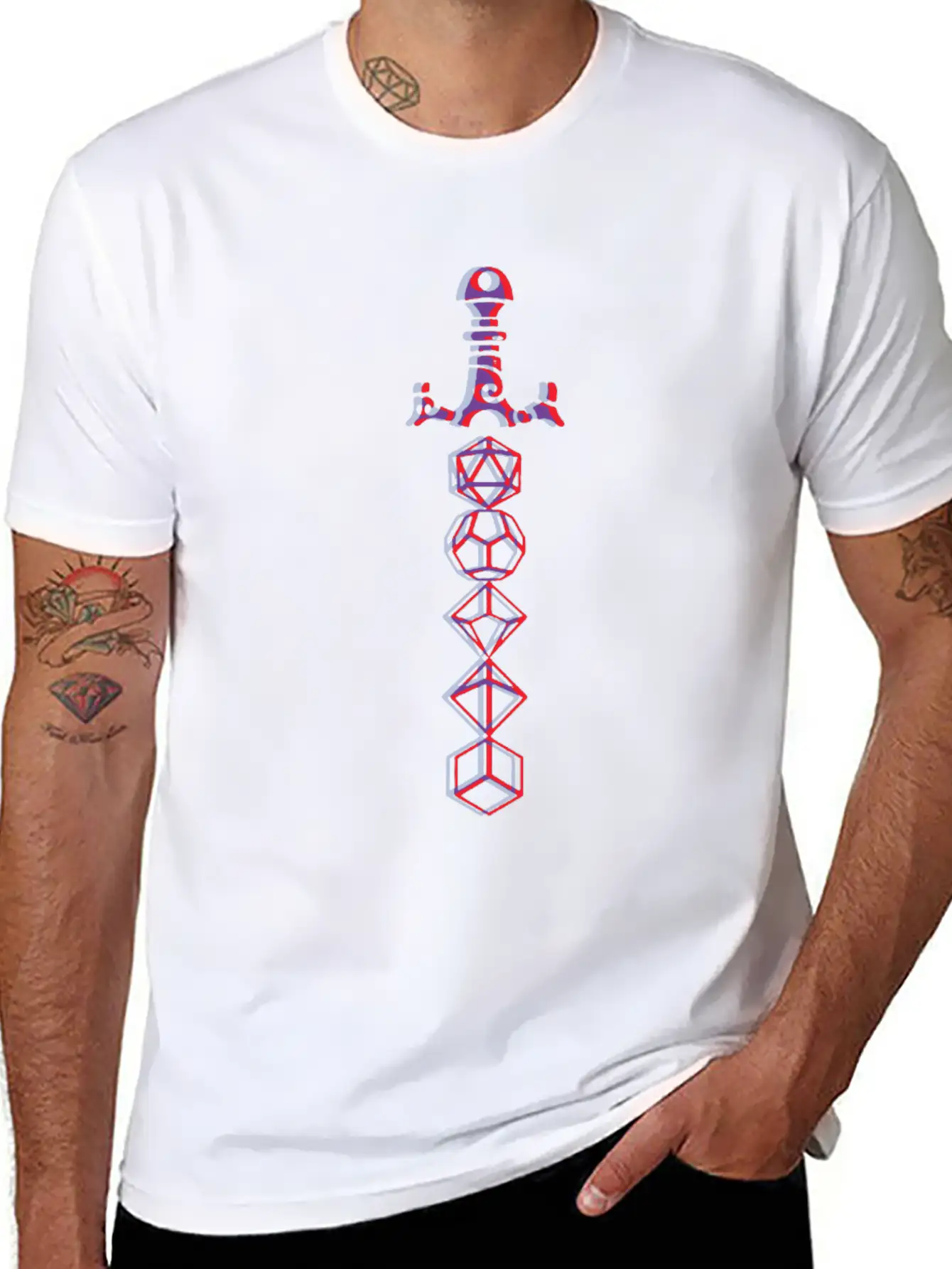 3D Sword Breathable Graphic T-Shirt – Perfect For Casual Days