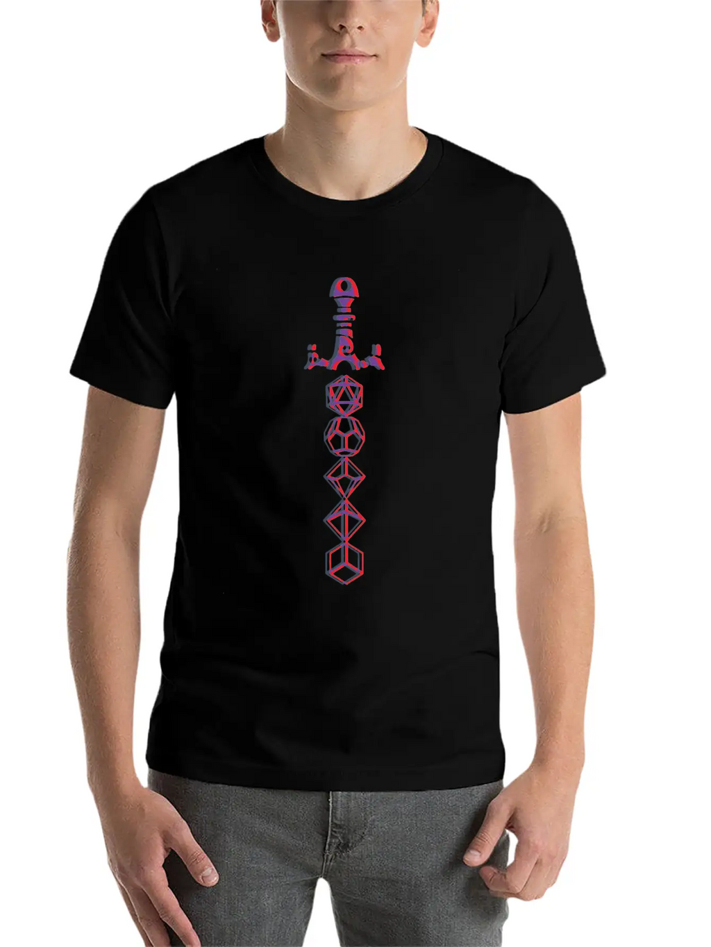 3D Sword Breathable Graphic T-Shirt – Perfect For Casual Days