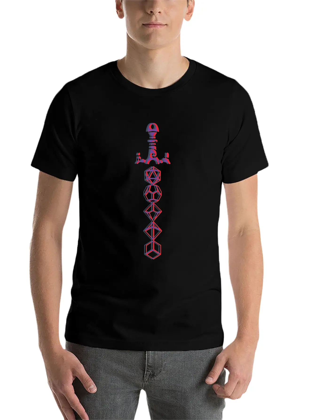 3D Sword Breathable Graphic T-Shirt – Perfect For Casual Days