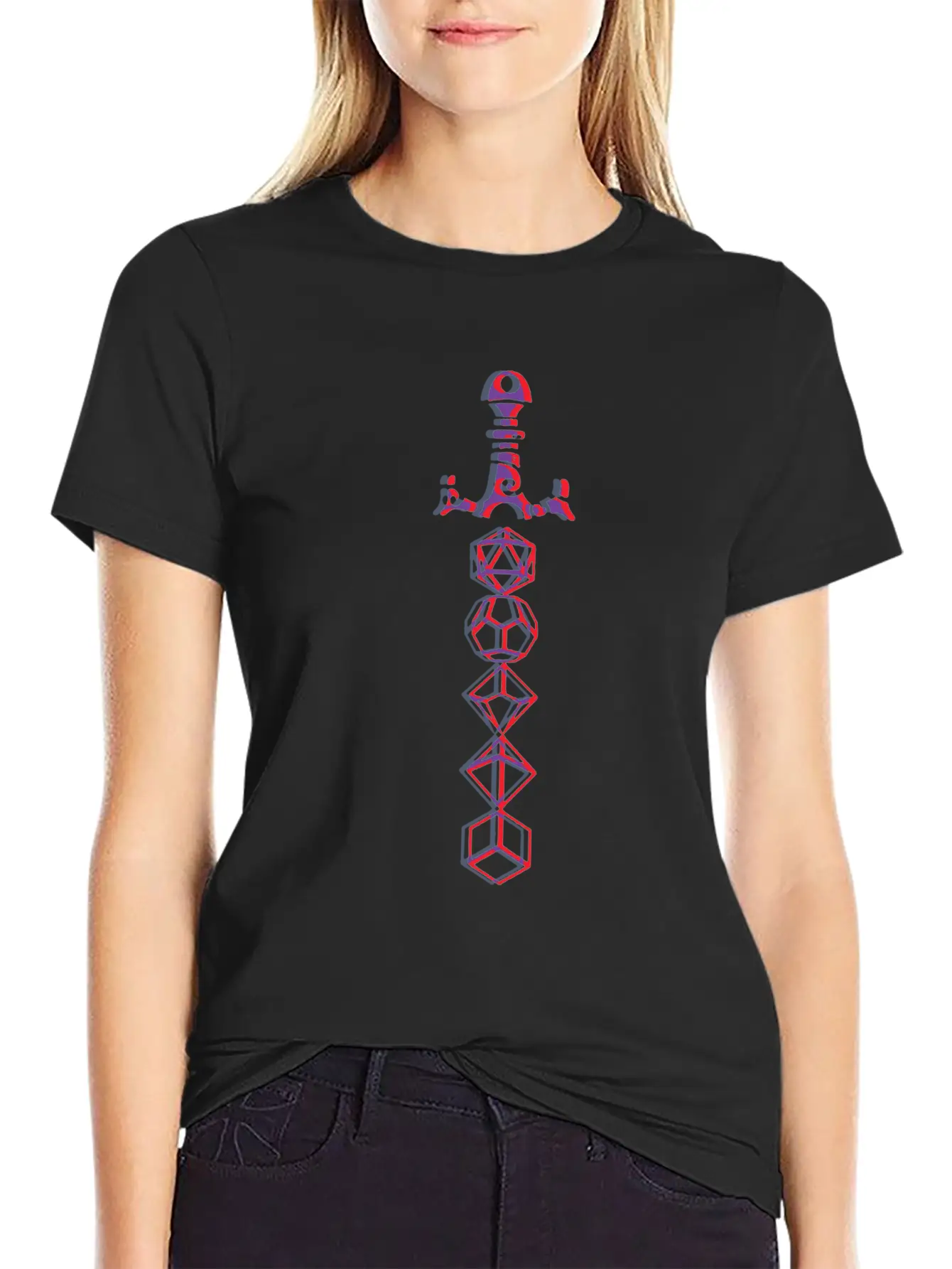 3D Sword Breathable Graphic T-Shirt – Perfect For Casual Days