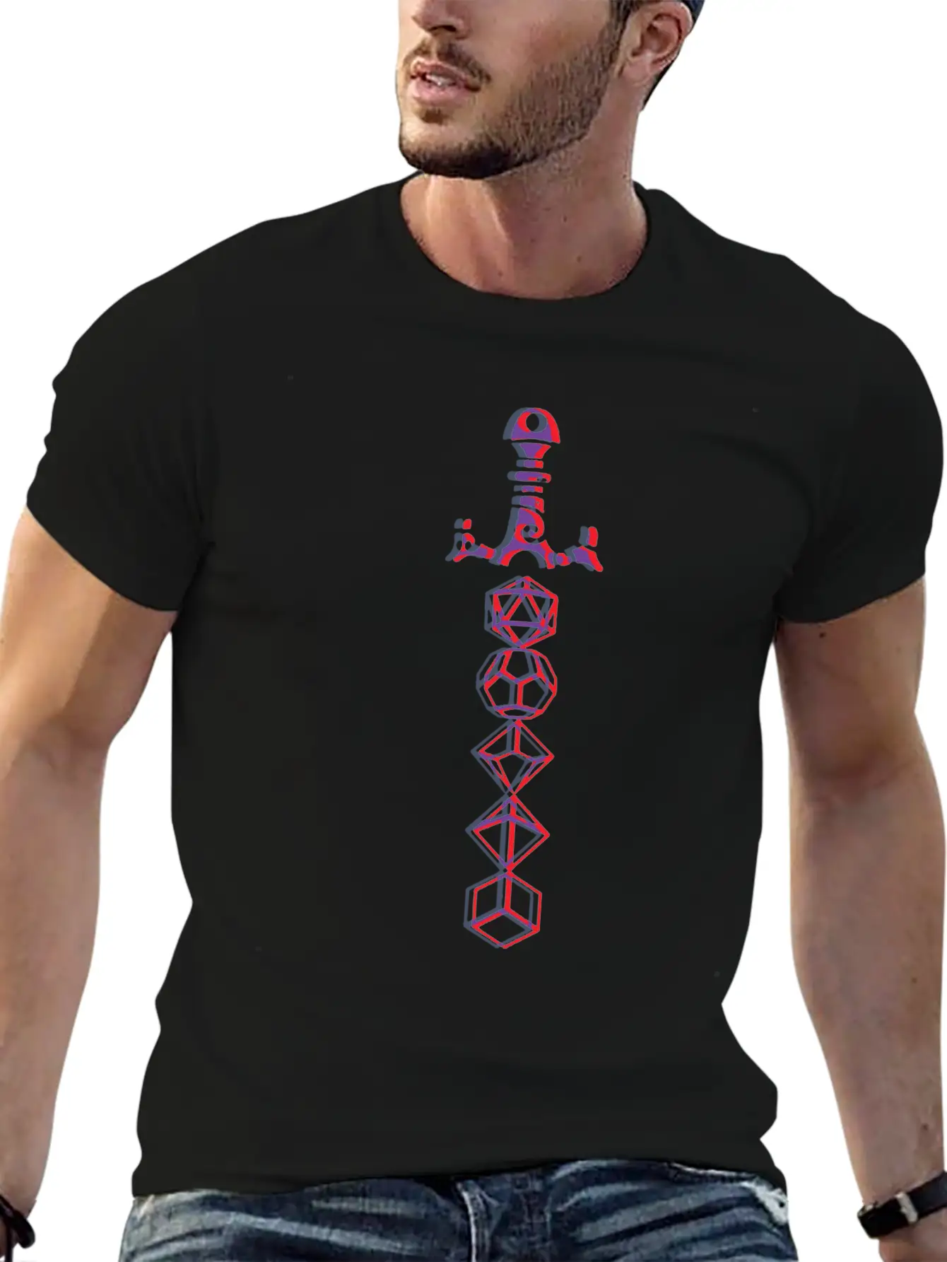3D Sword Breathable Graphic T-Shirt – Perfect For Casual Days