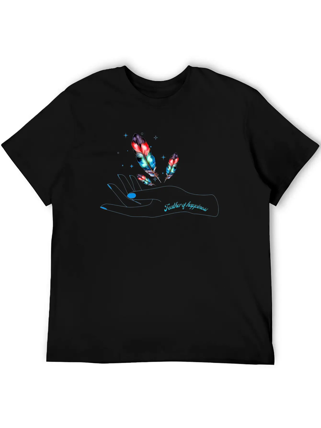 3Feather Of Happiness Unisex Cotton Tee – Relaxed Fit For Any Occasion