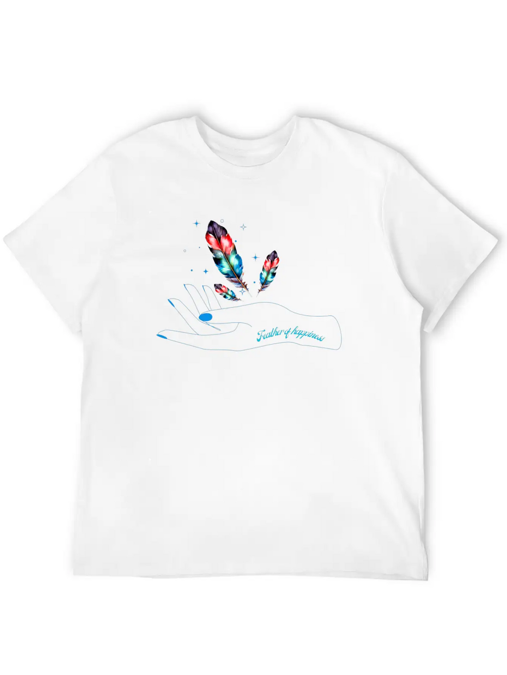 3Feather Of Happiness Unisex Cotton Tee – Relaxed Fit For Any Occasion