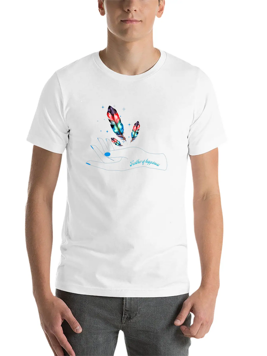 3Feather Of Happiness Unisex Cotton Tee – Relaxed Fit For Any Occasion