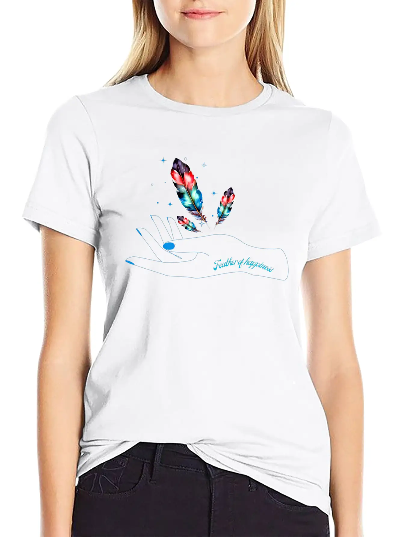 3Feather Of Happiness Unisex Cotton Tee – Relaxed Fit For Any Occasion
