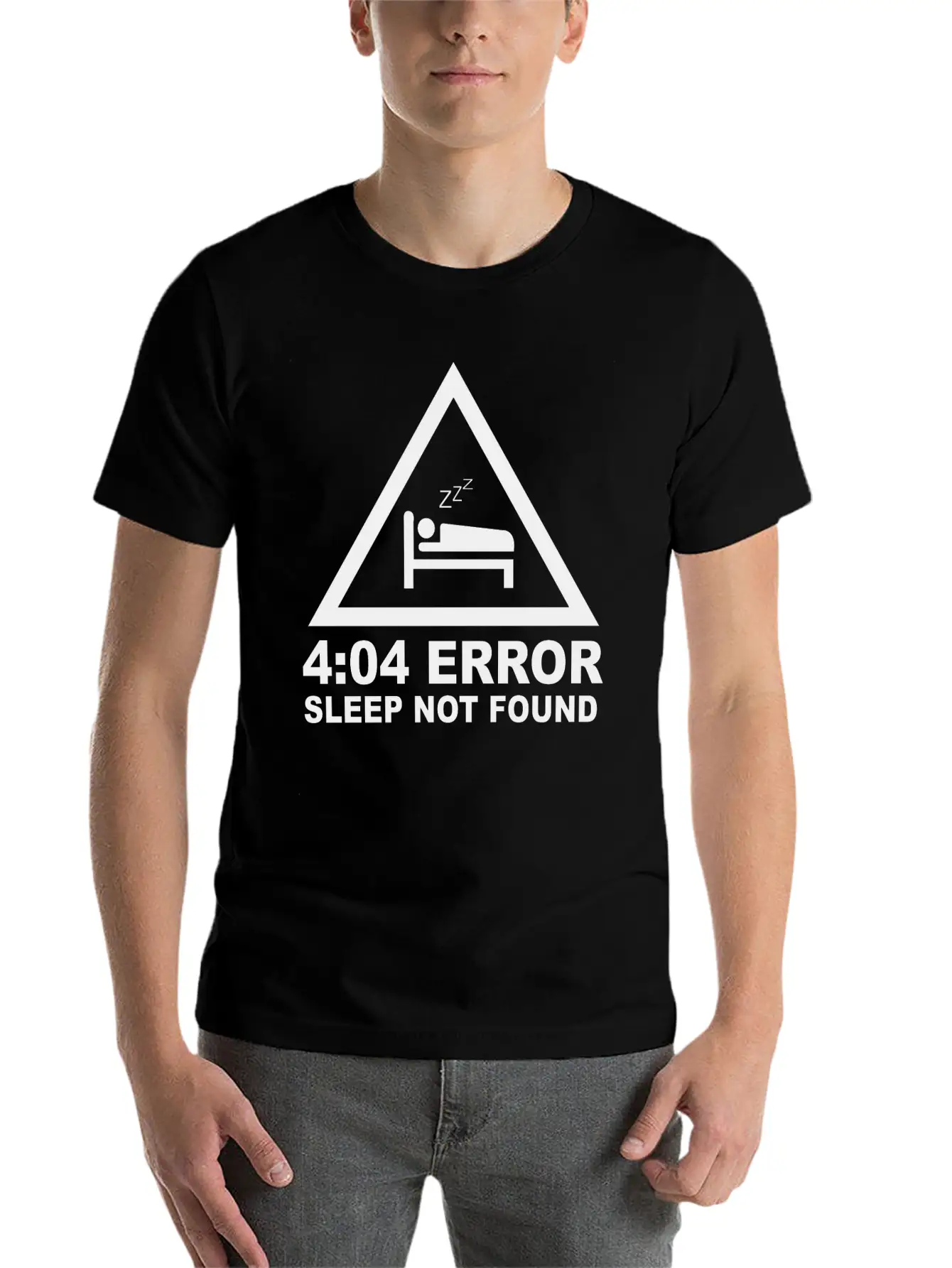 404 Eror Sleep Not Found Classic Crew Neck Graphic Tee – Everyday Minimal Look