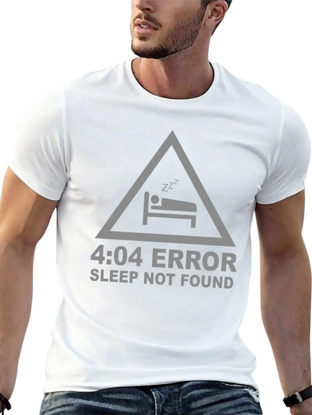 404 Eror Sleep Not Found Classic Crew Neck Graphic Tee – Everyday Minimal Look