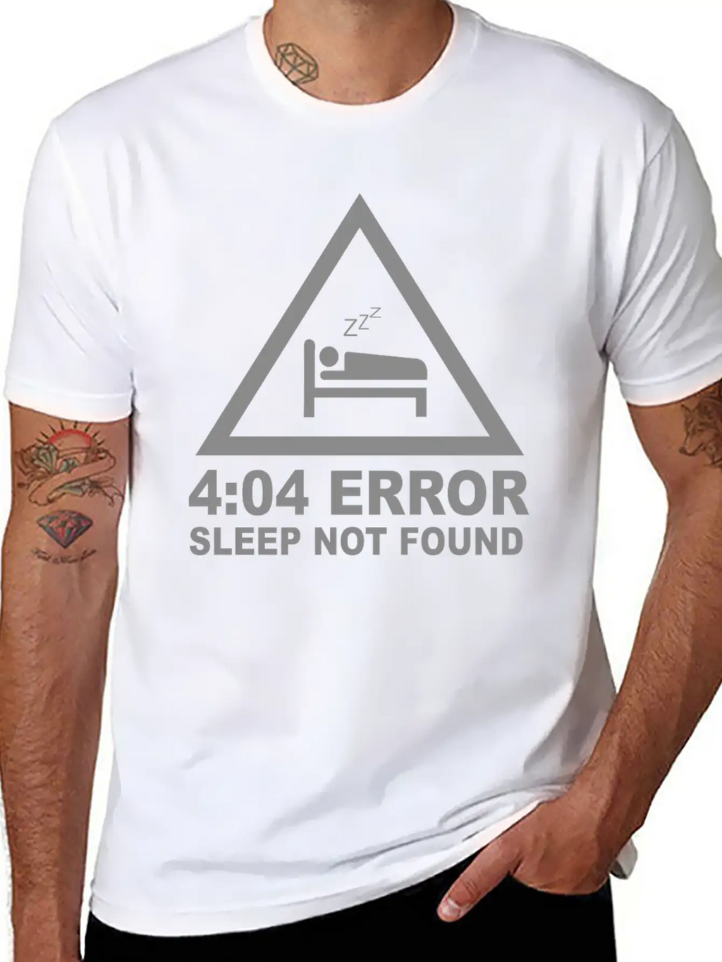 404 Eror Sleep Not Found Classic Crew Neck Graphic Tee – Everyday Minimal Look