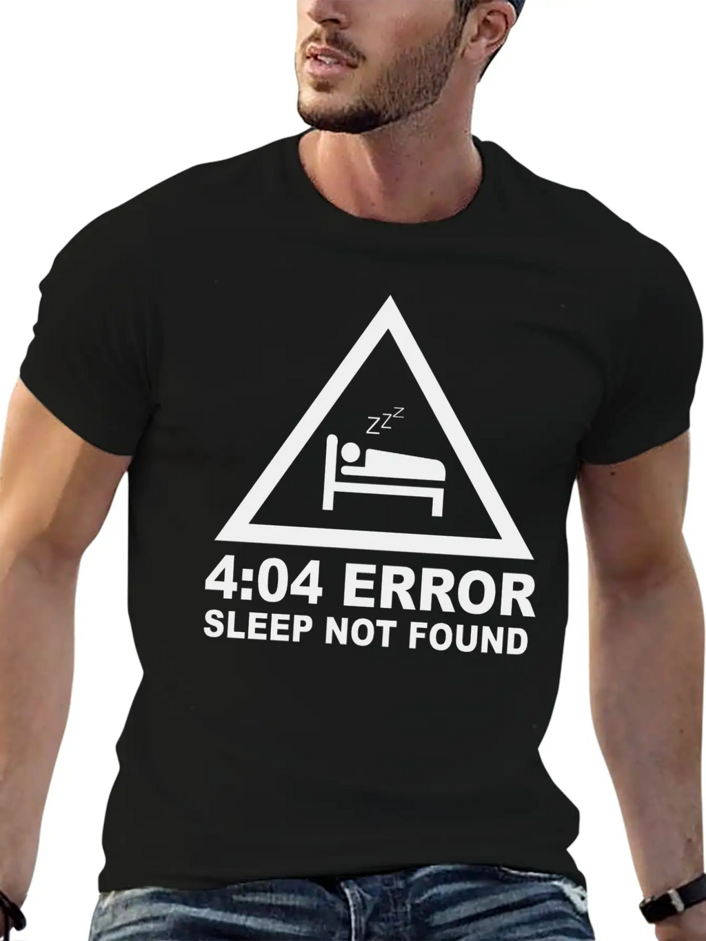 404 Eror Sleep Not Found Classic Crew Neck Graphic Tee – Everyday Minimal Look
