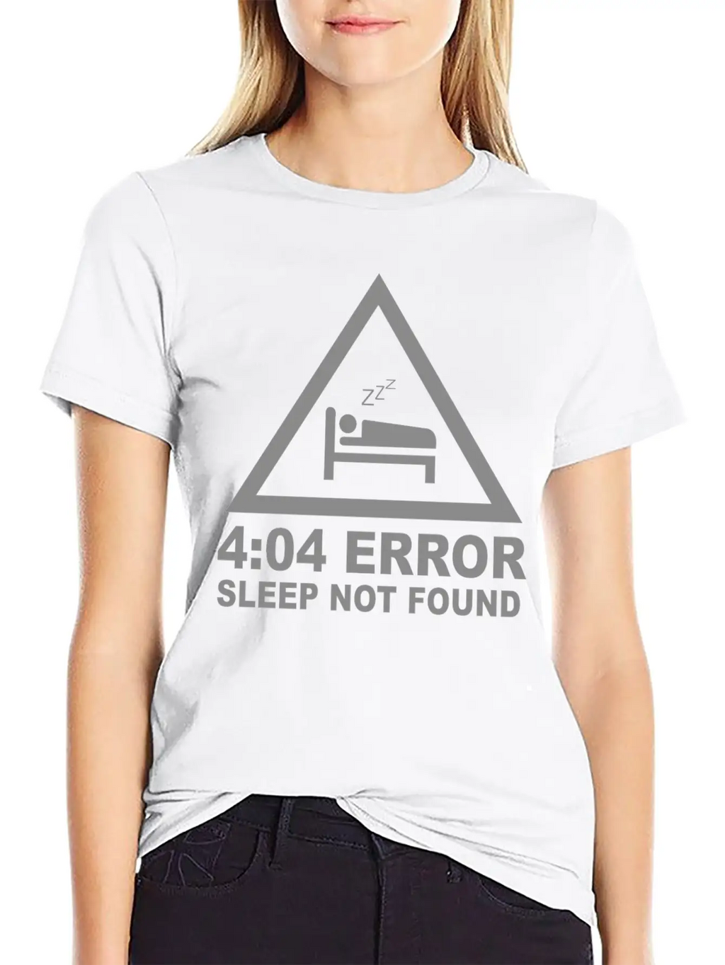 404 Eror Sleep Not Found Classic Crew Neck Graphic Tee – Everyday Minimal Look
