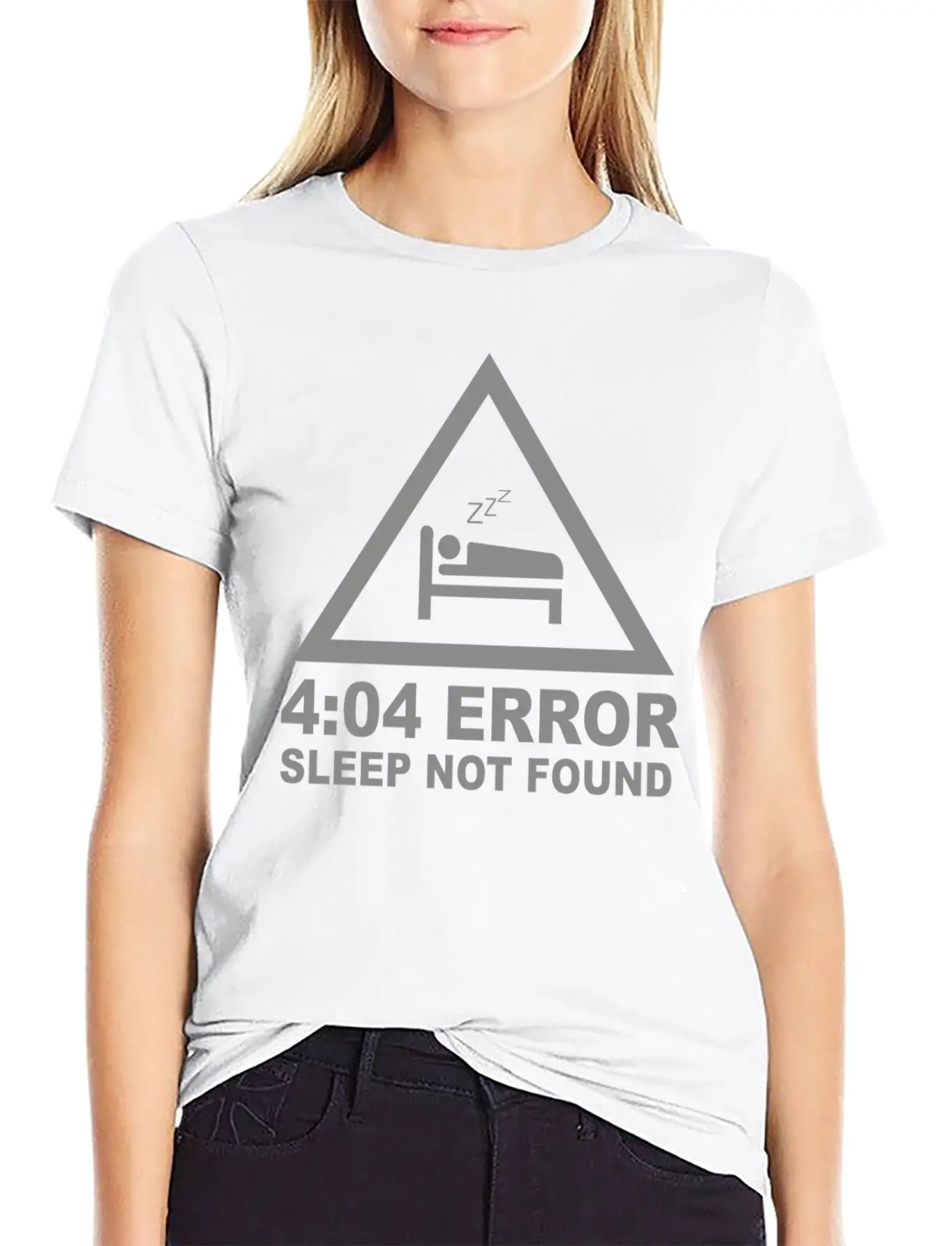 404 Eror Sleep Not Found Classic Crew Neck Graphic Tee – Everyday Minimal Look