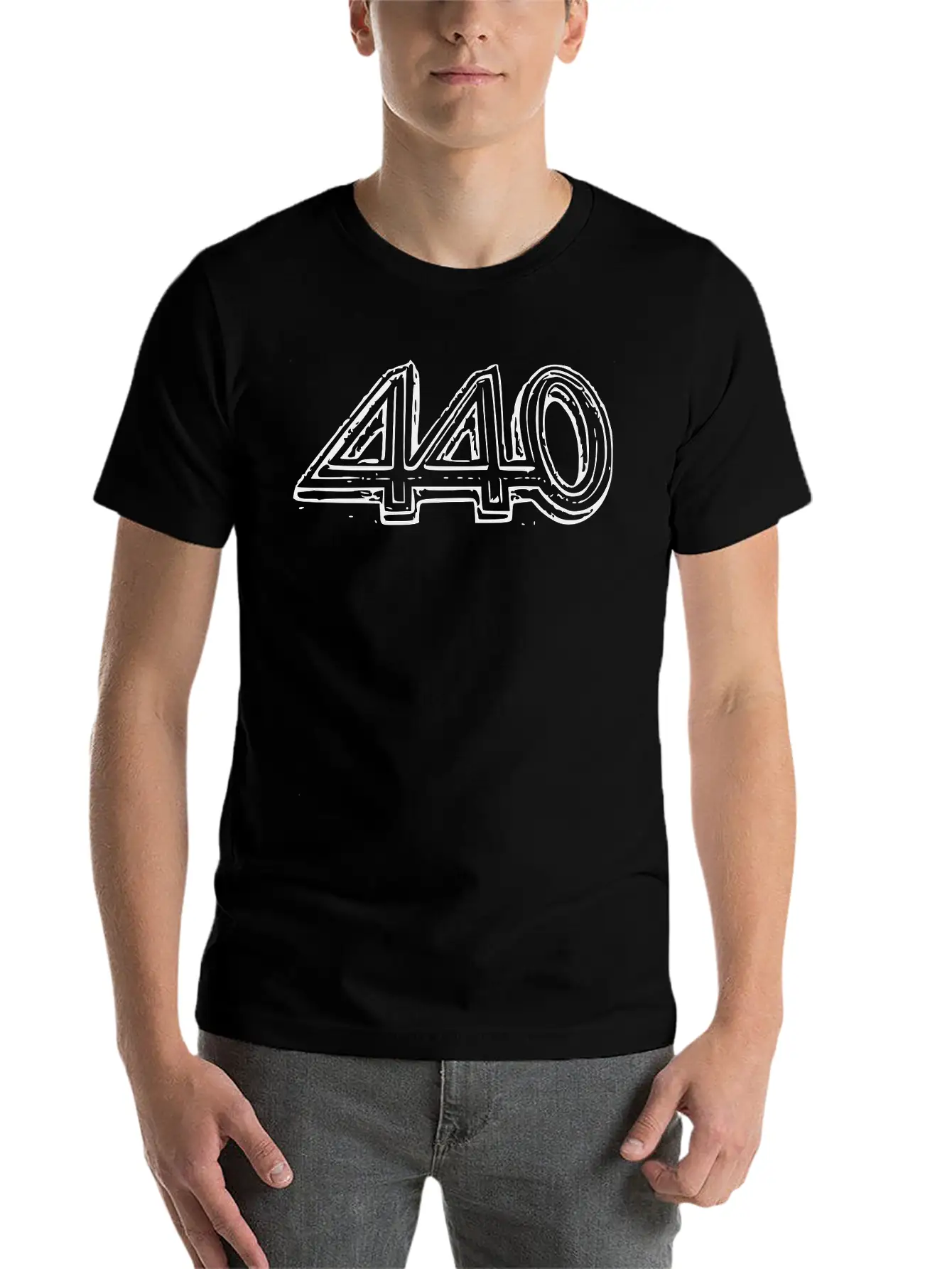 440 Text Unisex Short Sleeve Soft Cotton T-Shirt – Casual Everyday Wear