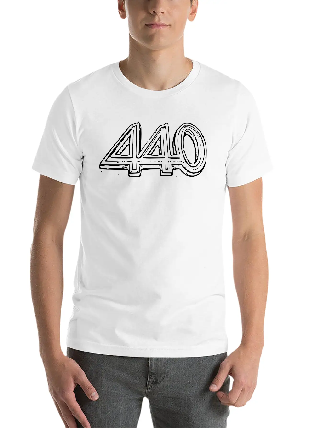 440 Text Unisex Short Sleeve Soft Cotton T-Shirt – Casual Everyday Wear