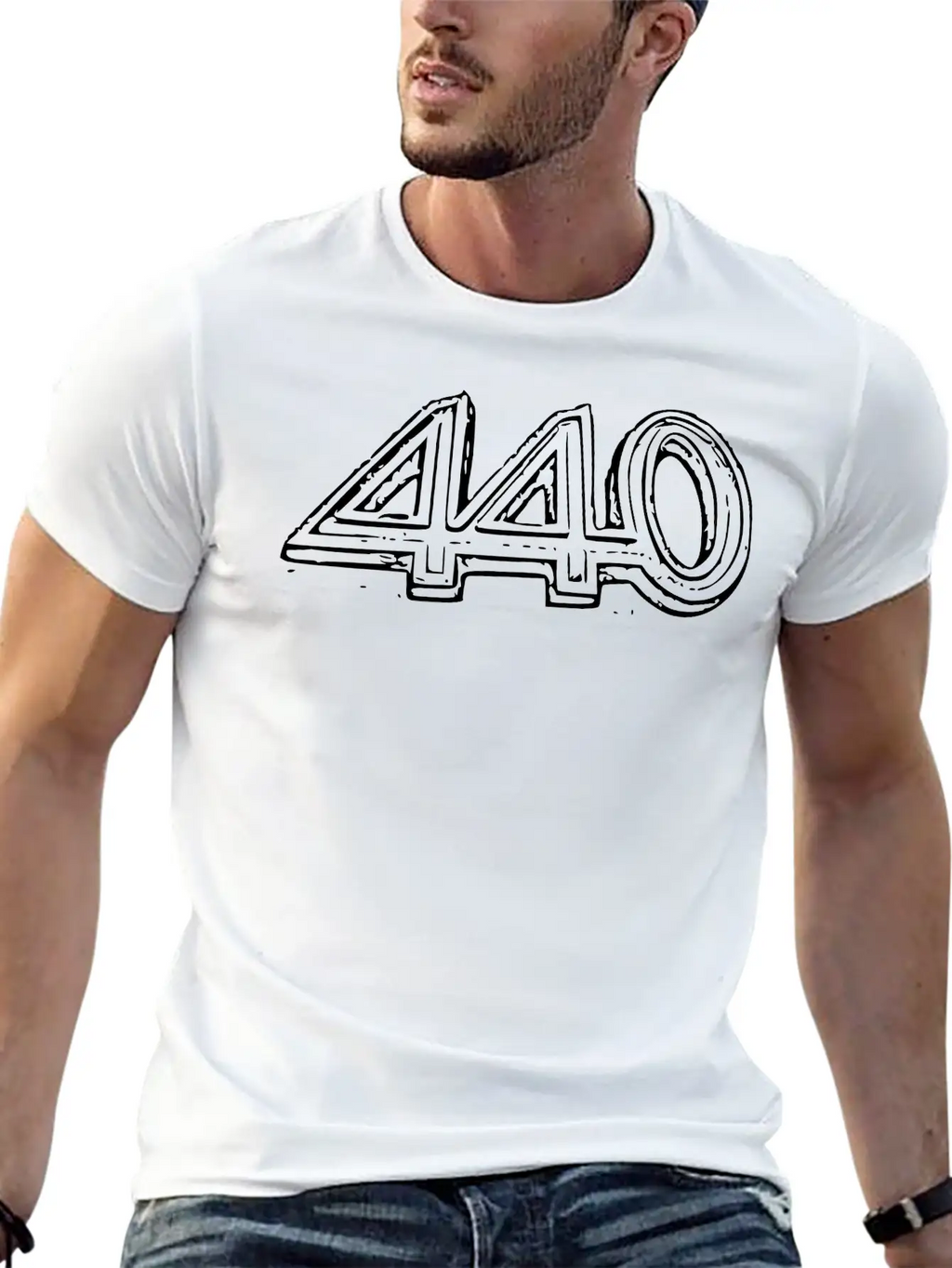 440 Text Unisex Short Sleeve Soft Cotton T-Shirt – Casual Everyday Wear