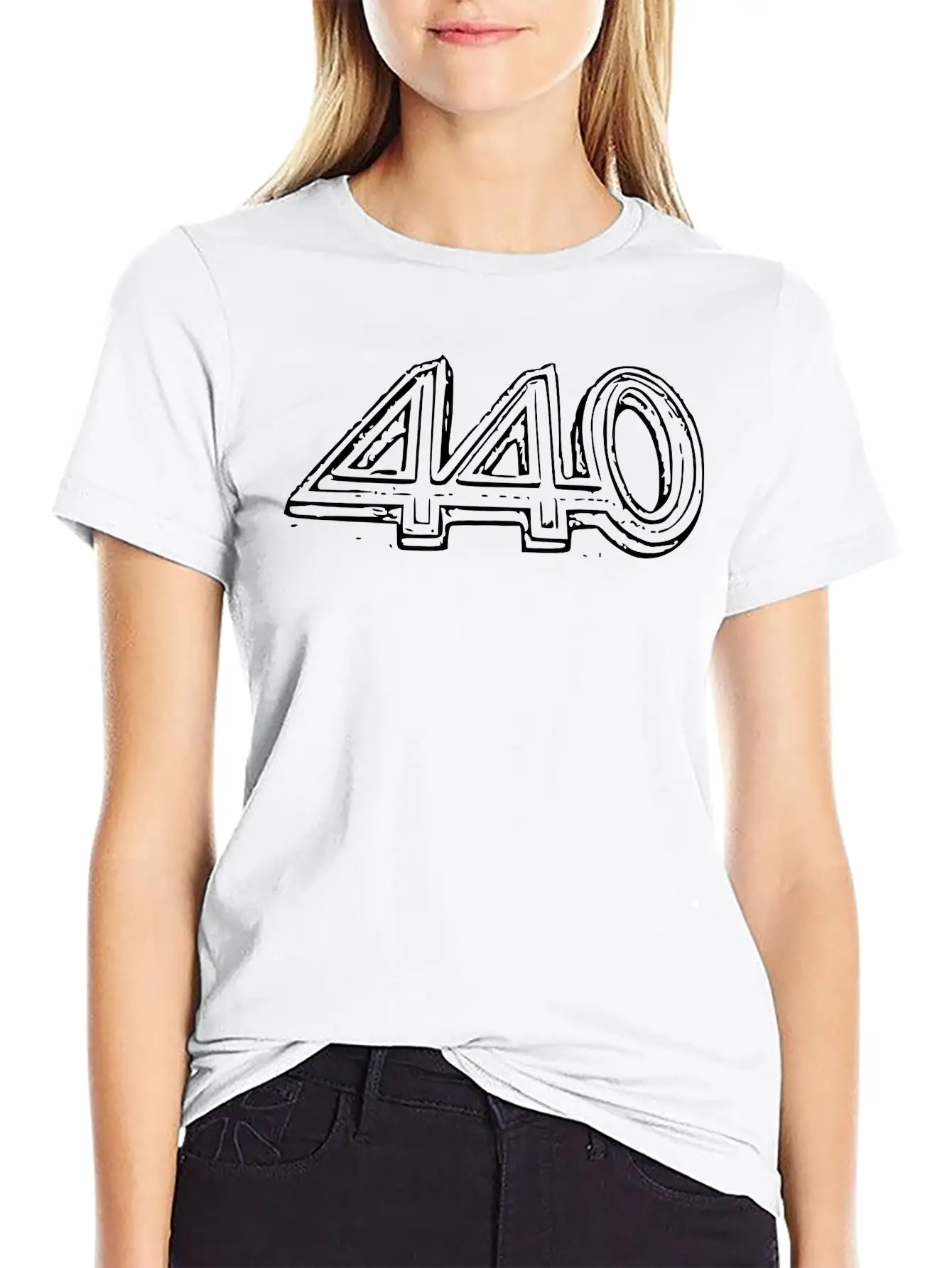440 Text Unisex Short Sleeve Soft Cotton T-Shirt – Casual Everyday Wear