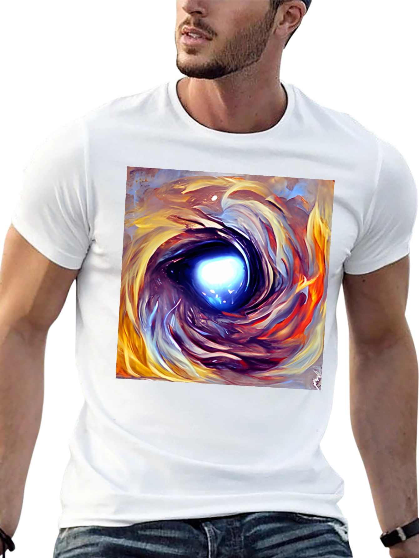 Abstract Art Vortex T-Shirt - Mens Black Tee