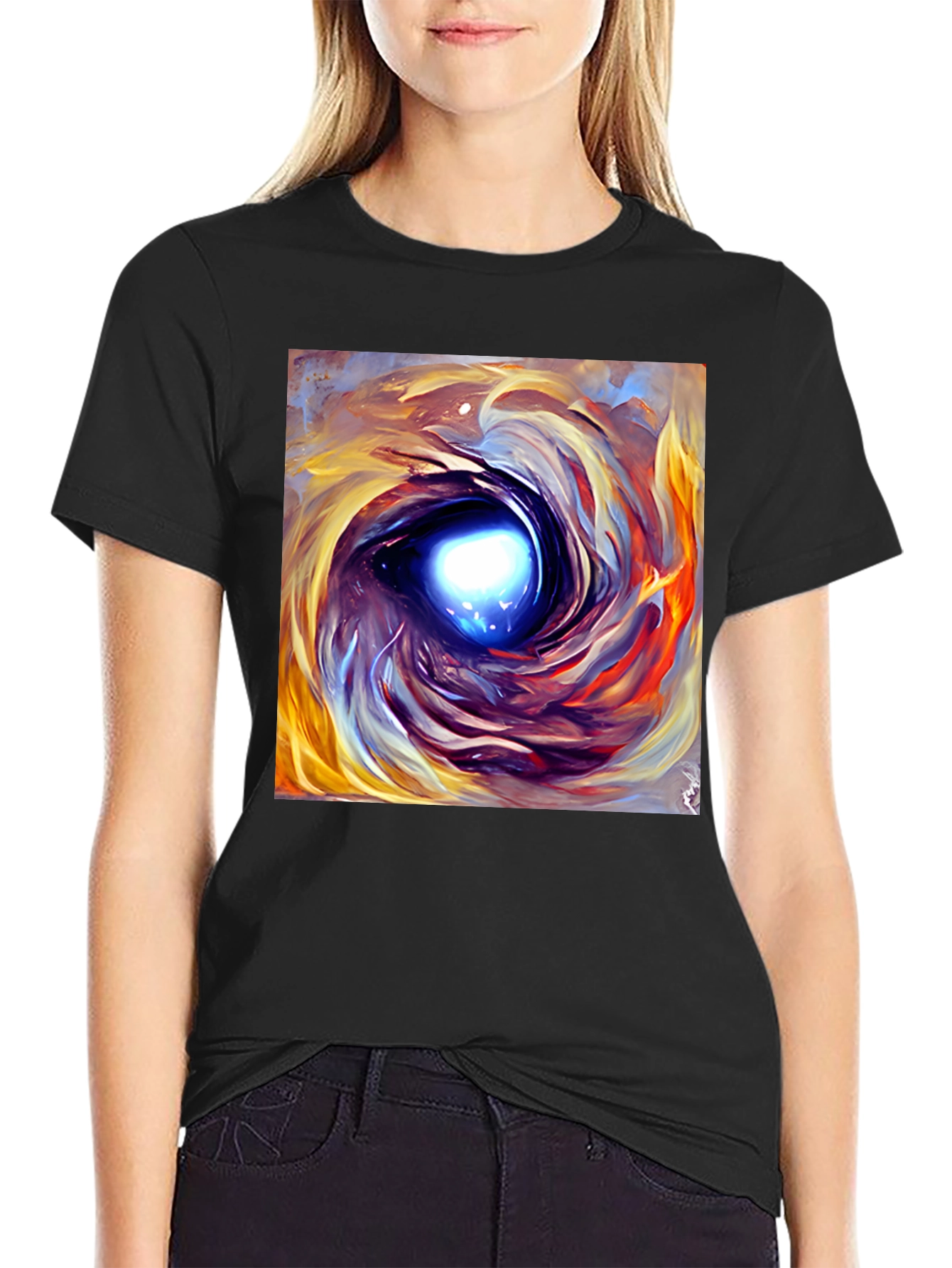 Abstract Art Vortex T-Shirt - Mens Black Tee